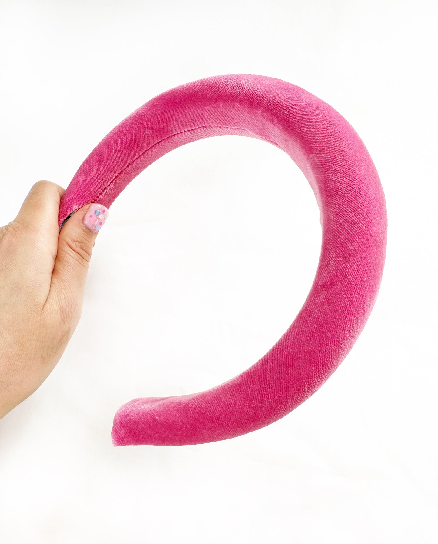 Padded Headband in Barbie Velvet