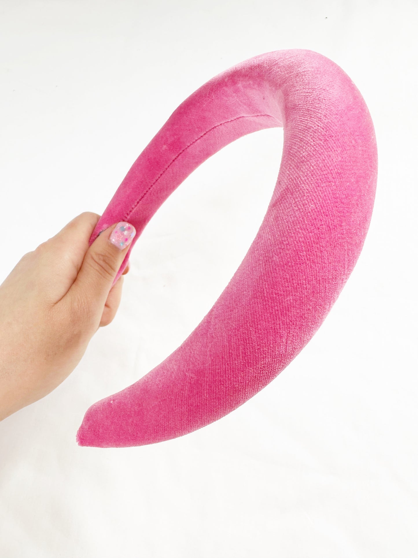 Padded Headband in Barbie Velvet