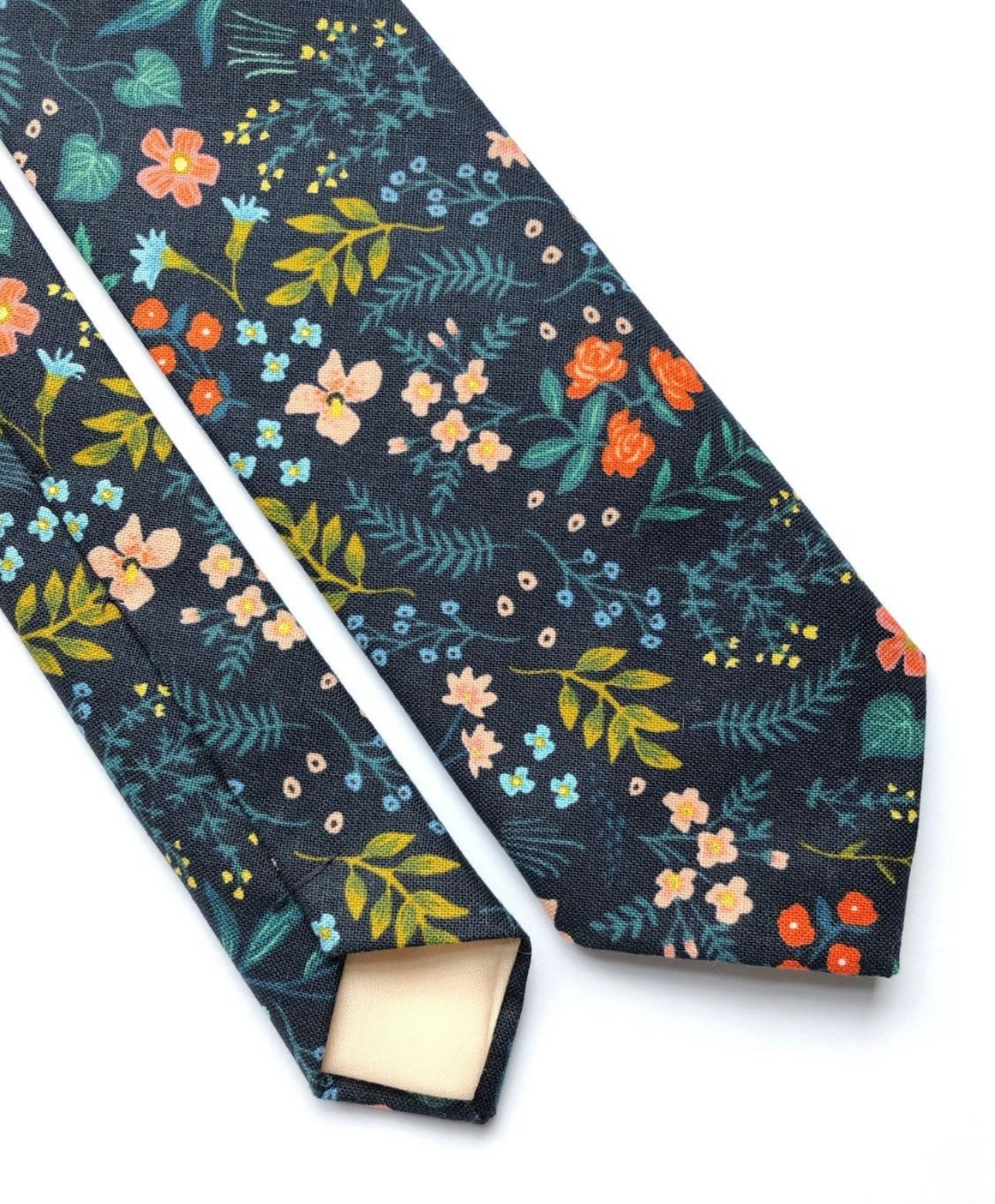 Ties in Navy Blue Floral