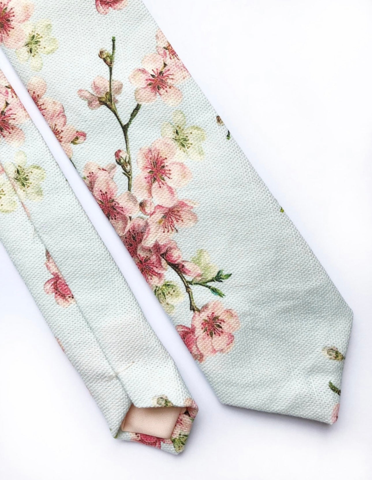 Ties in Duck Egg Cherry Blossom