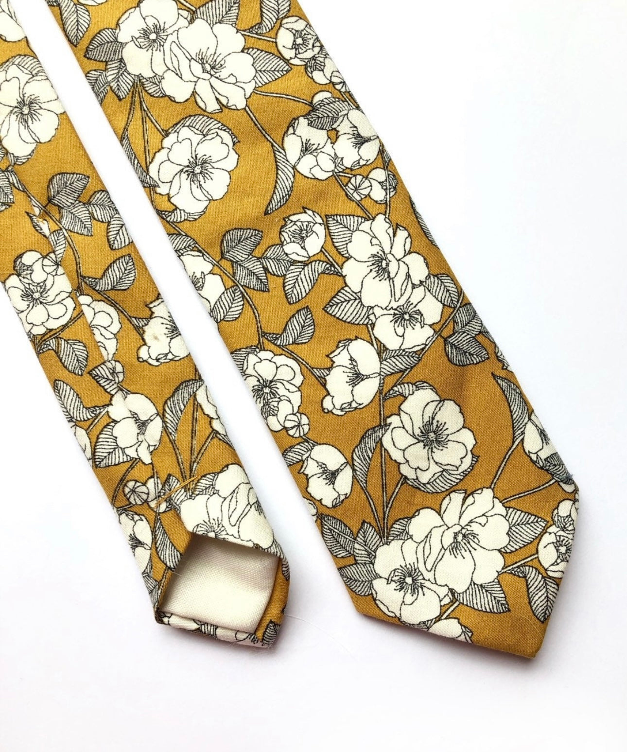 Ties in Mustard Yellow Floral