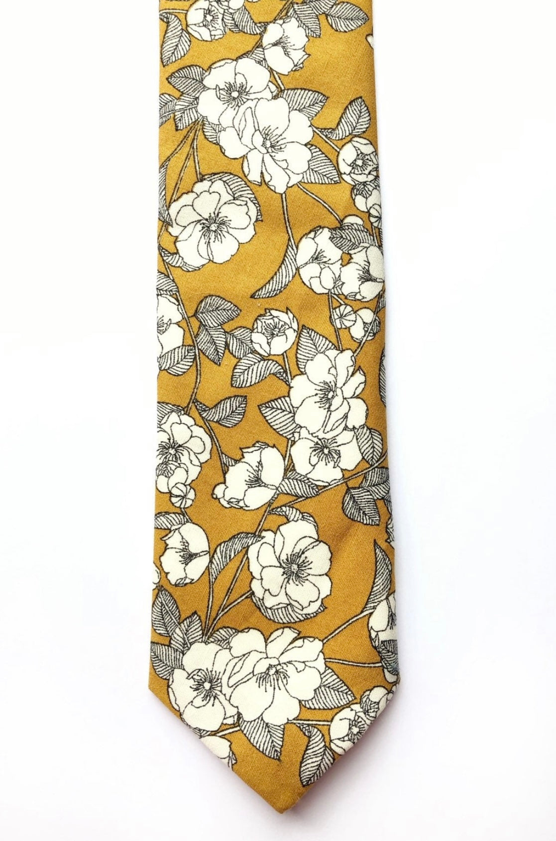 Ties in Mustard Yellow Floral