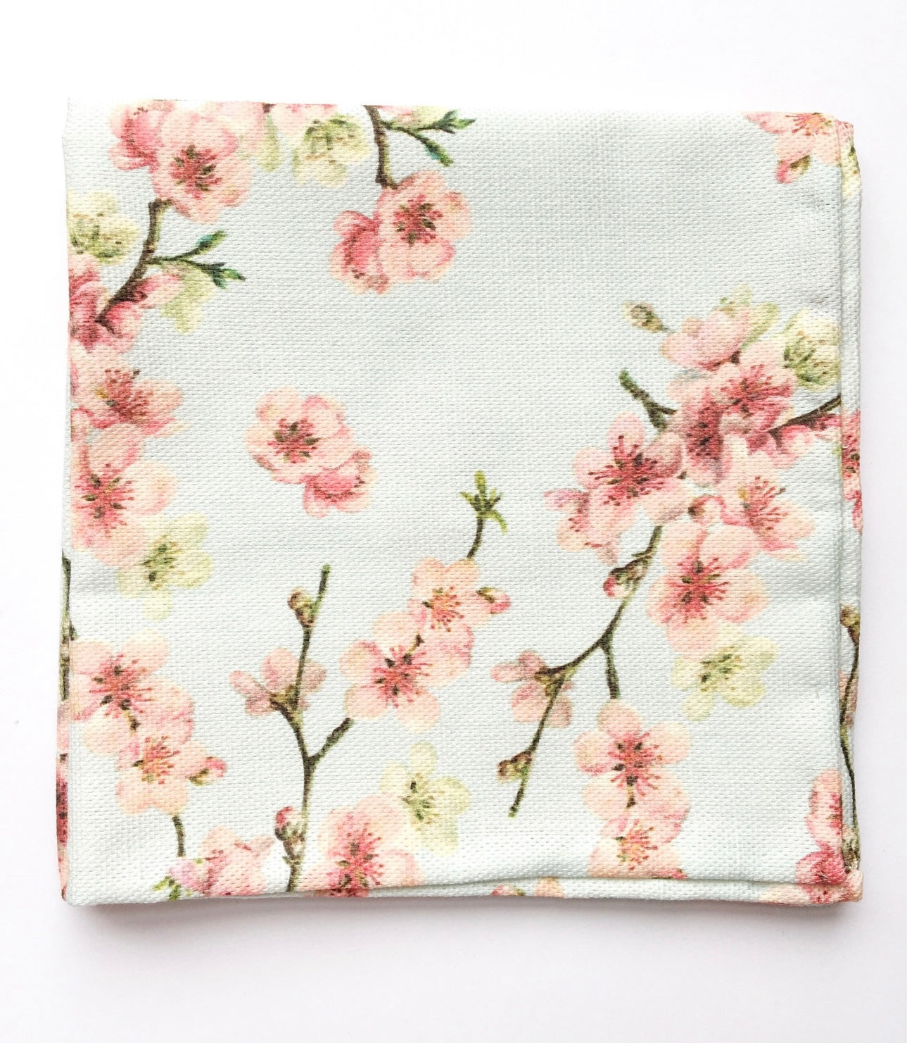 Pocket Squares in Duck Egg Cherry Blossom