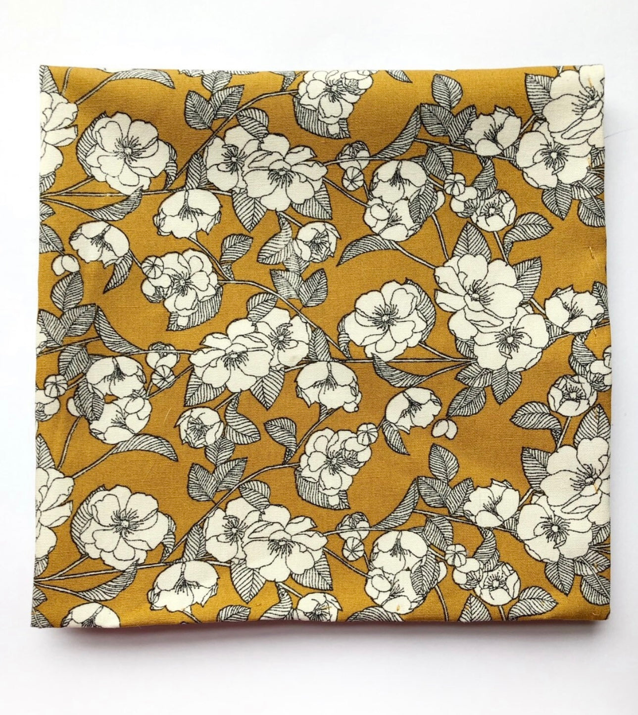 Pocket Squares in Mustard Yellow Floral