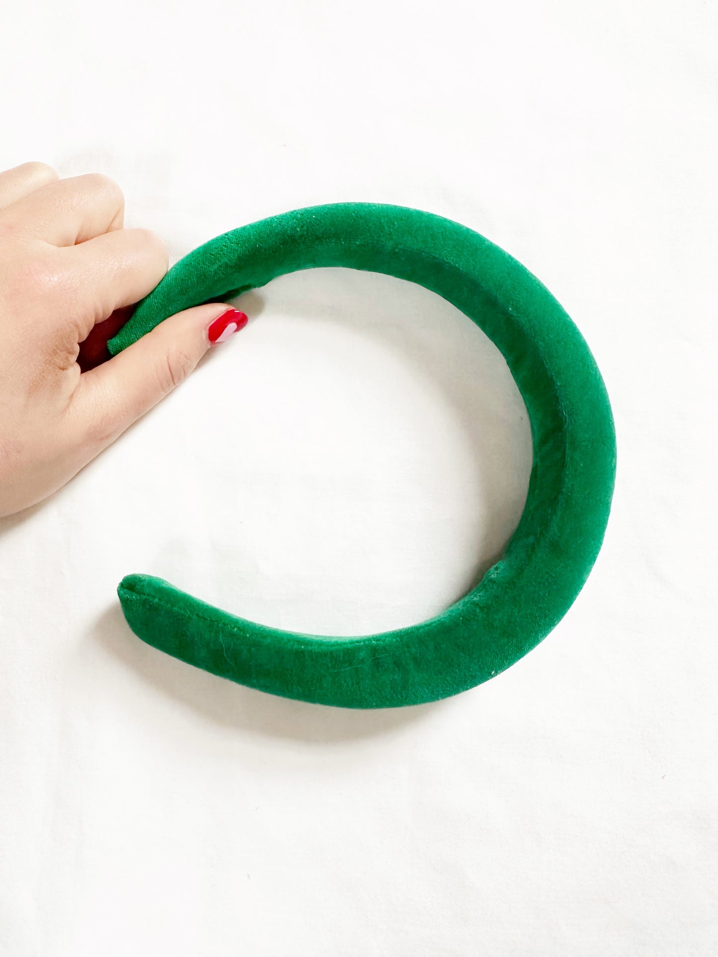 Padded Headband in Emerald Velvet