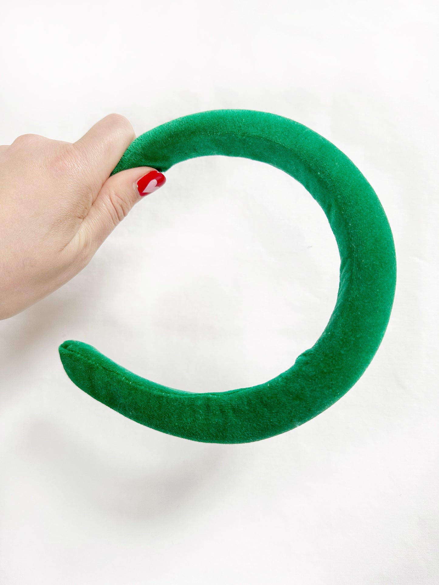 Padded Headband in Emerald Velvet