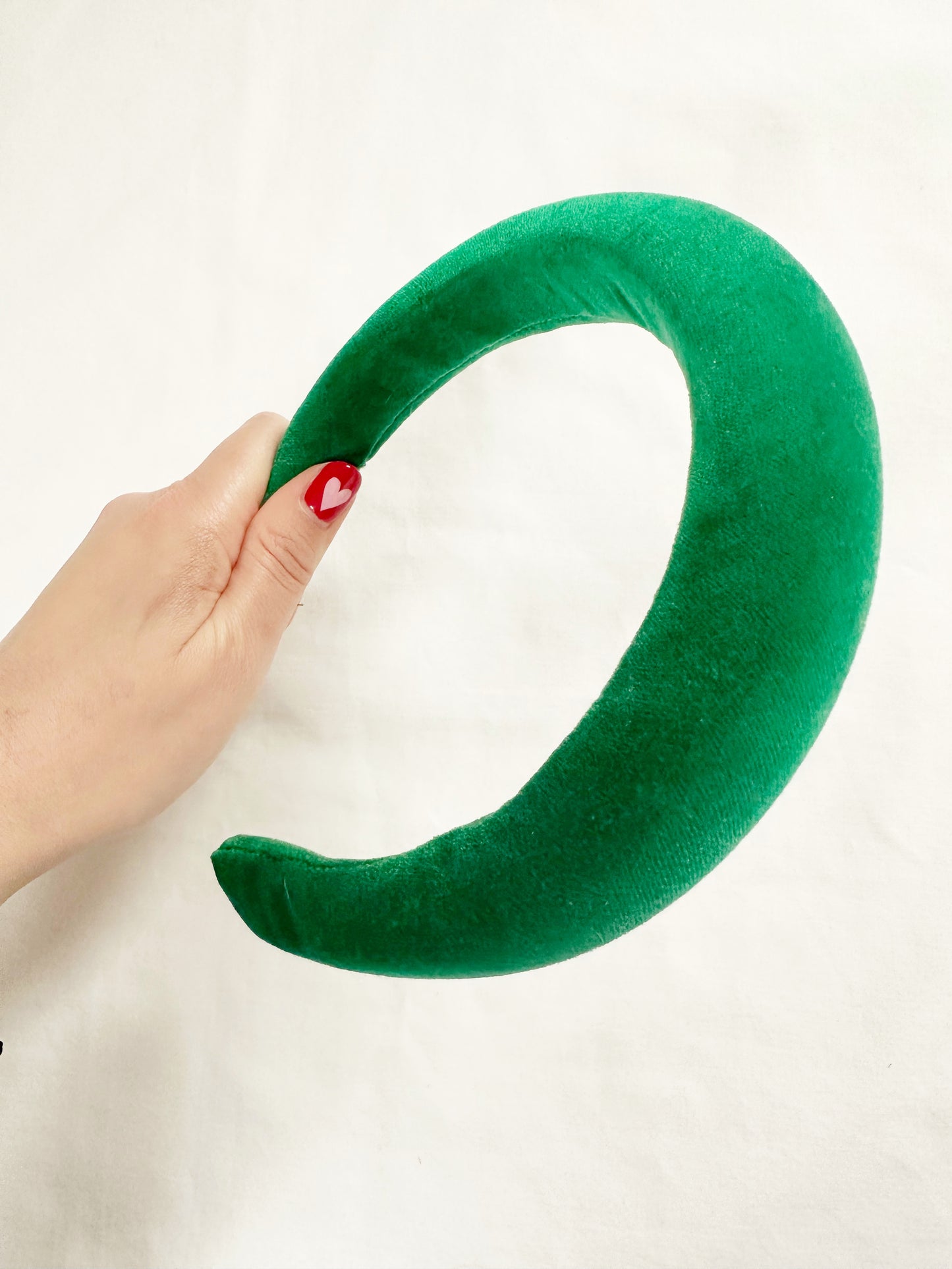 Padded Headband in Emerald Velvet