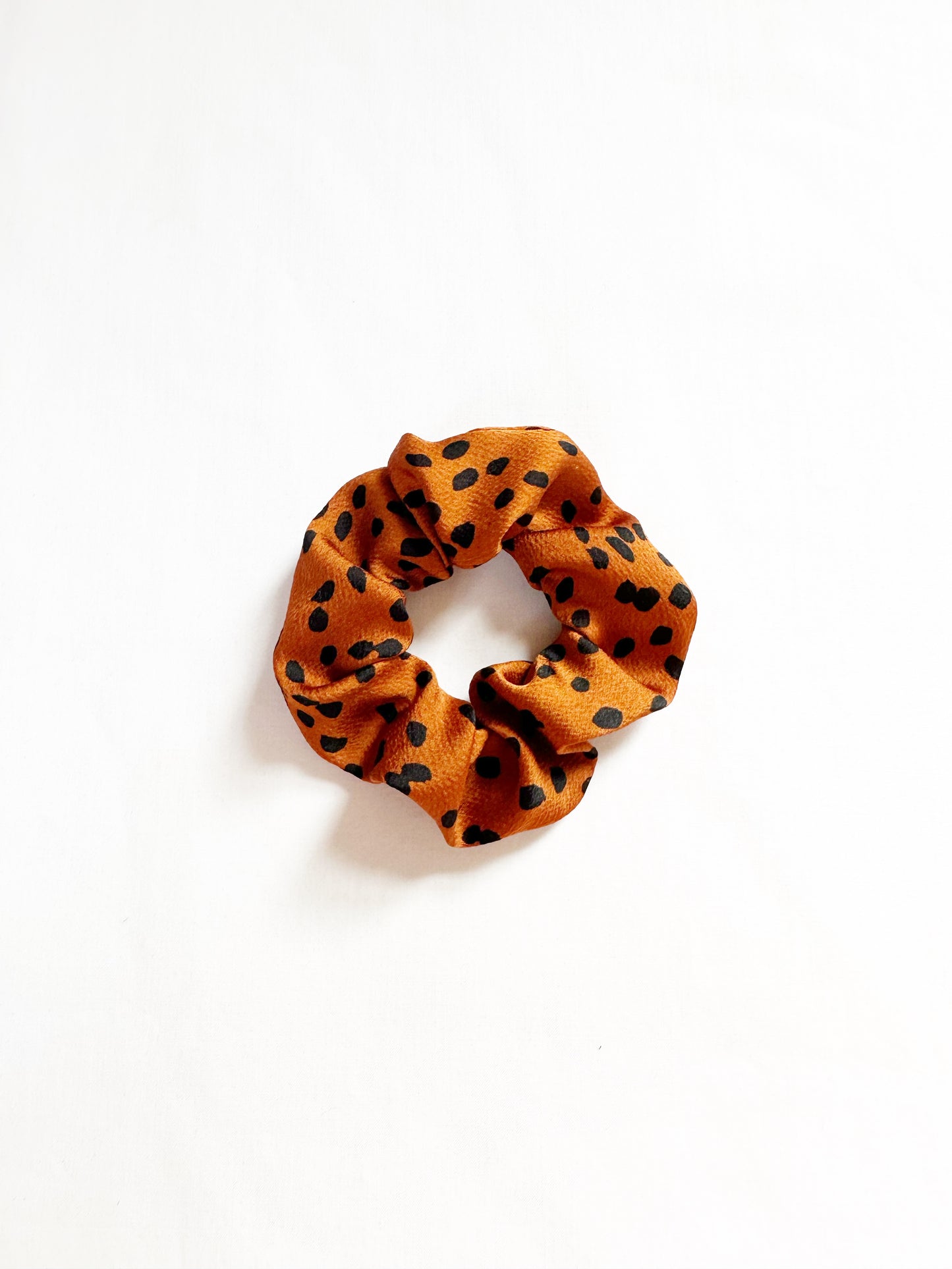 Mini Scrunchie in burnt orange animal print