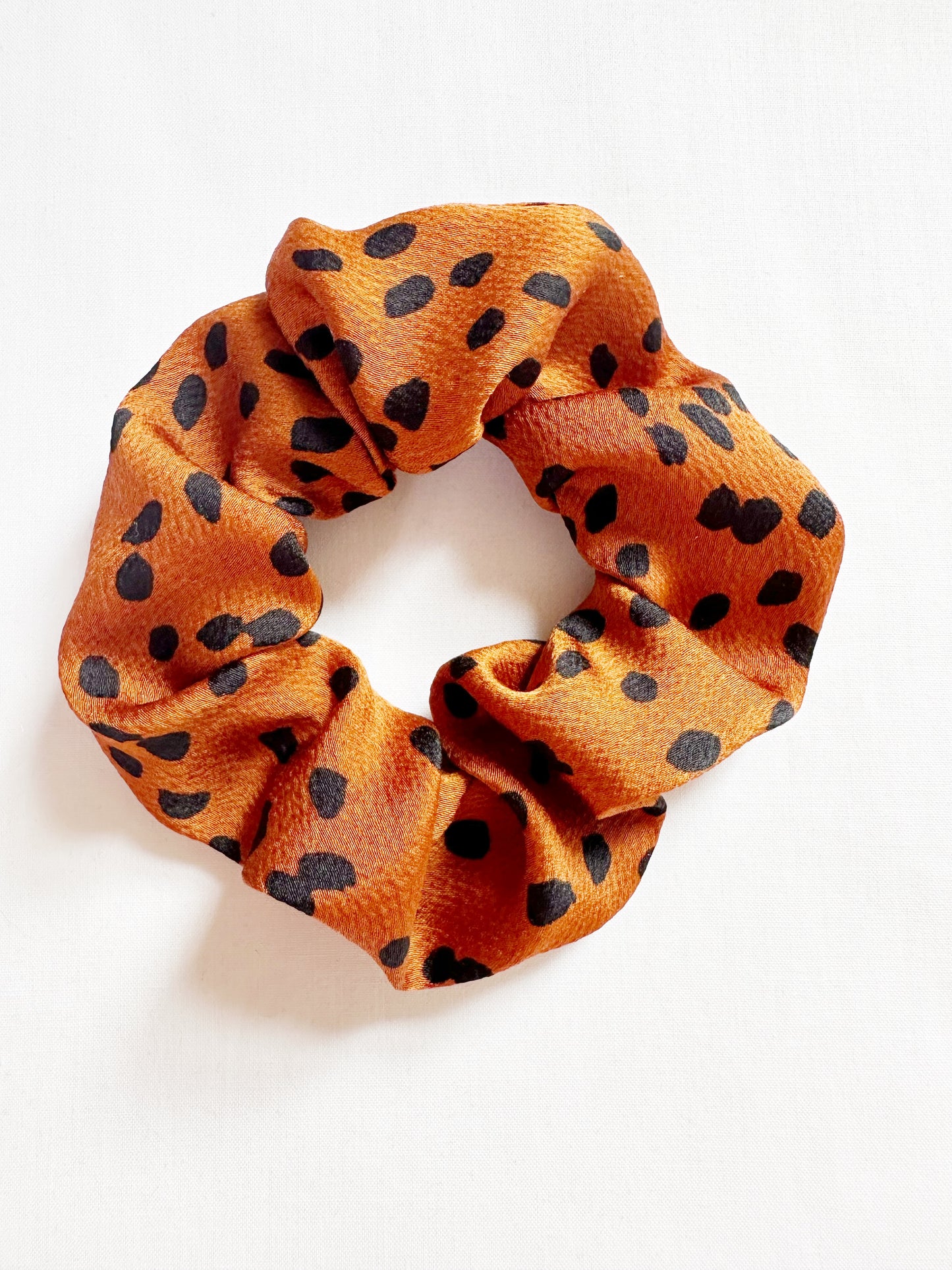 Mini Scrunchie in burnt orange animal print