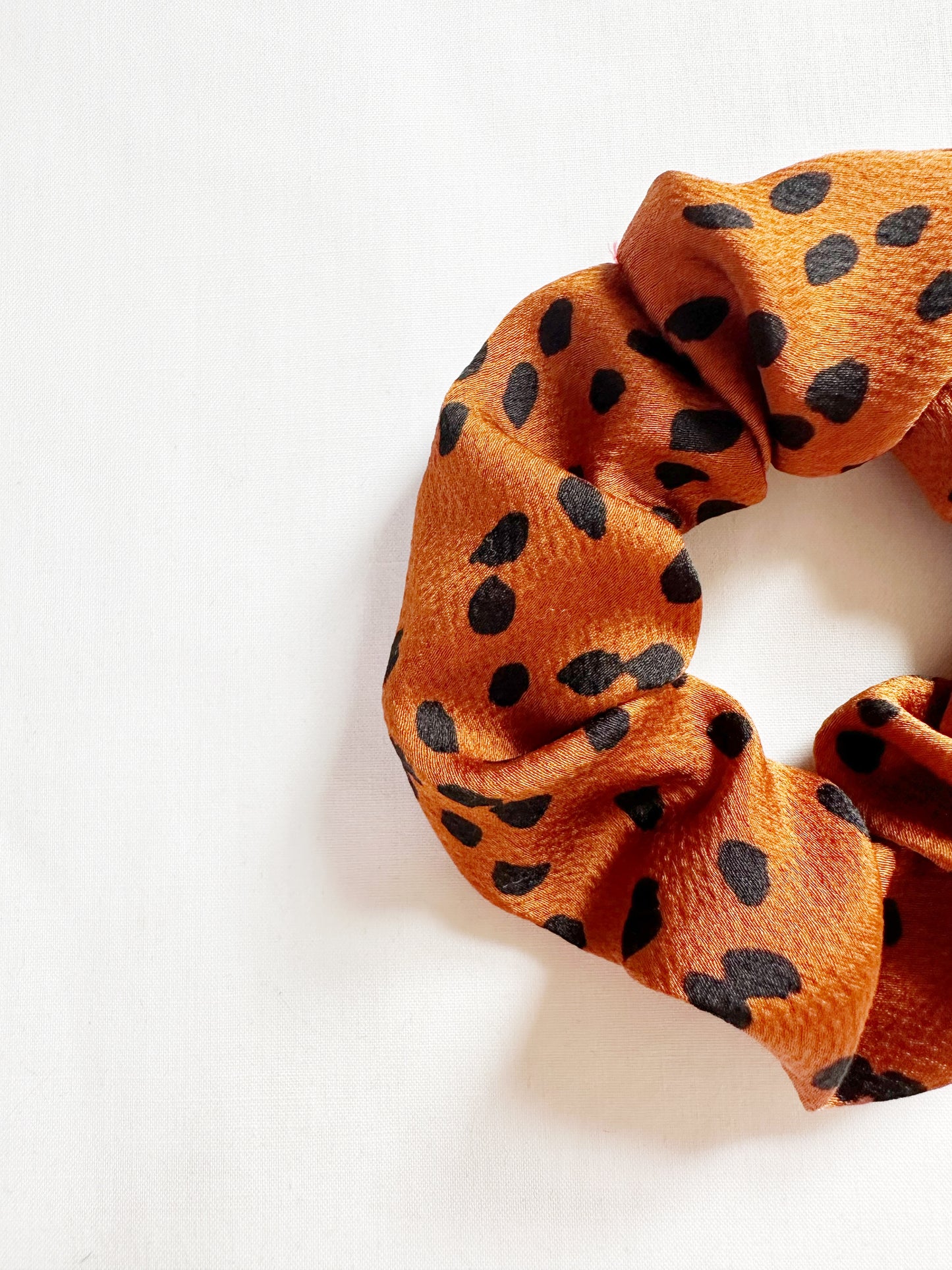 Mini Scrunchie in burnt orange animal print