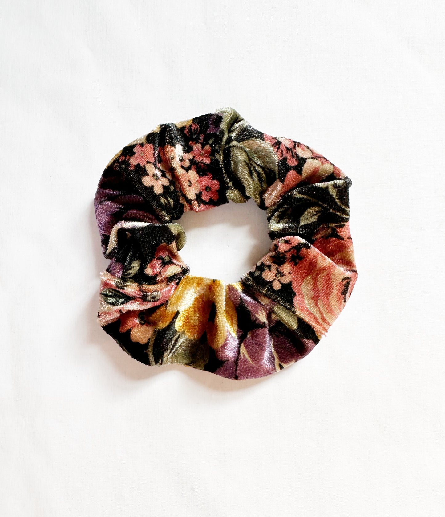 OG scrunchie in floral velvet