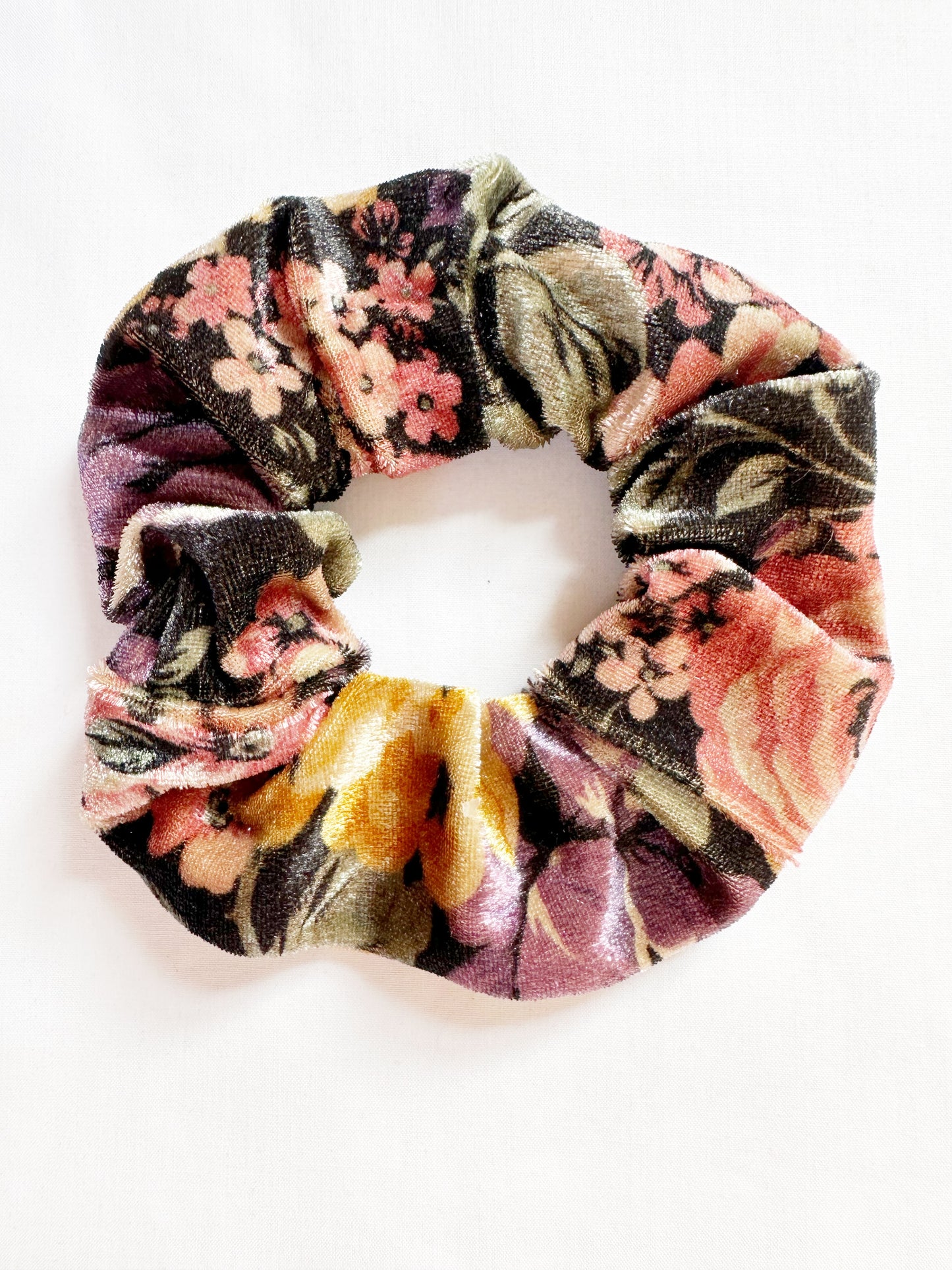 OG scrunchie in floral velvet