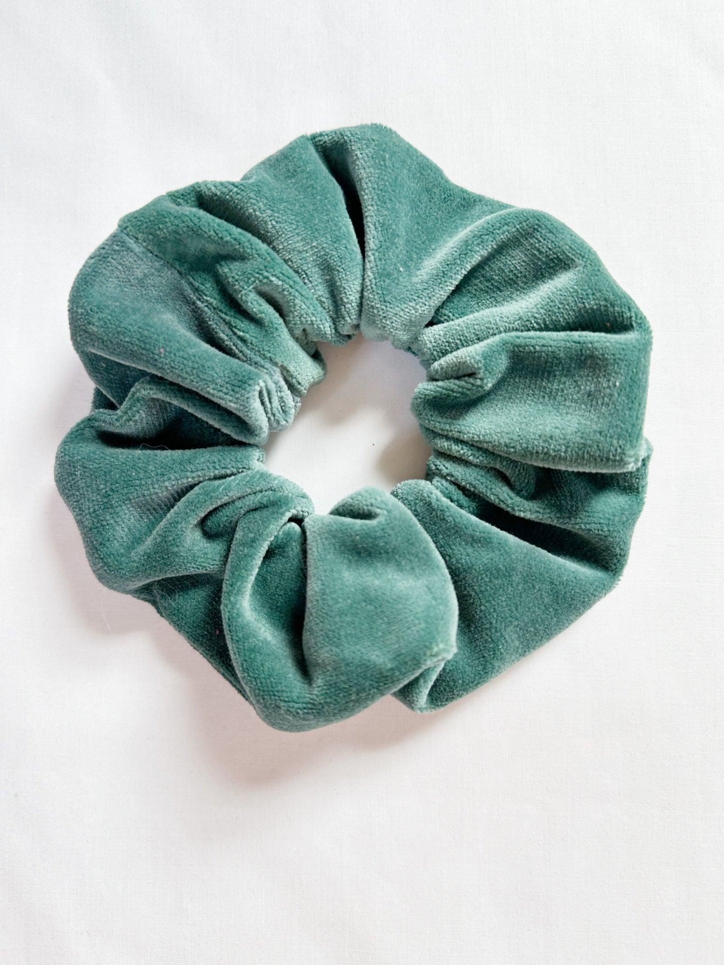Mini Scrunchie in sea green velvet