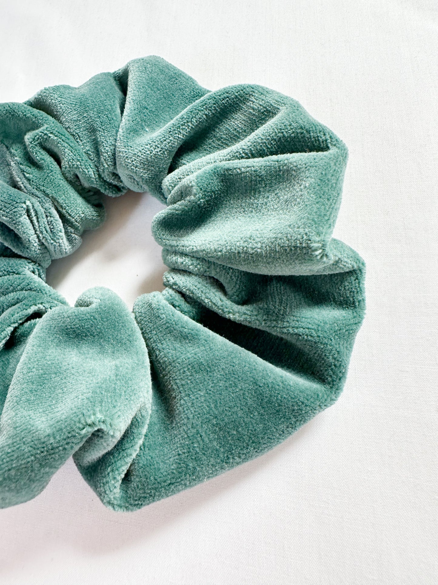 Mini Scrunchie in sea green velvet