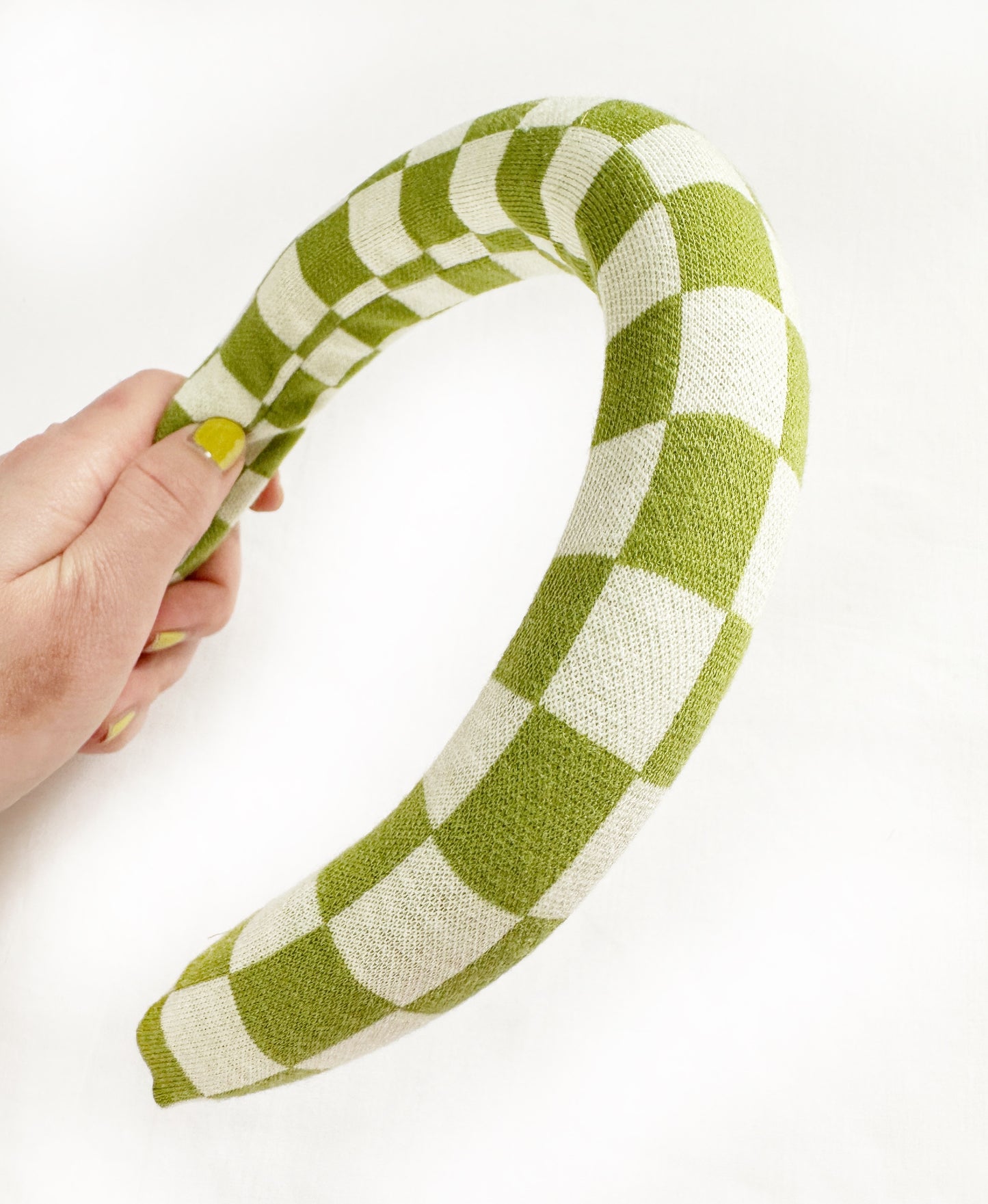 Padded Headband in Green Check