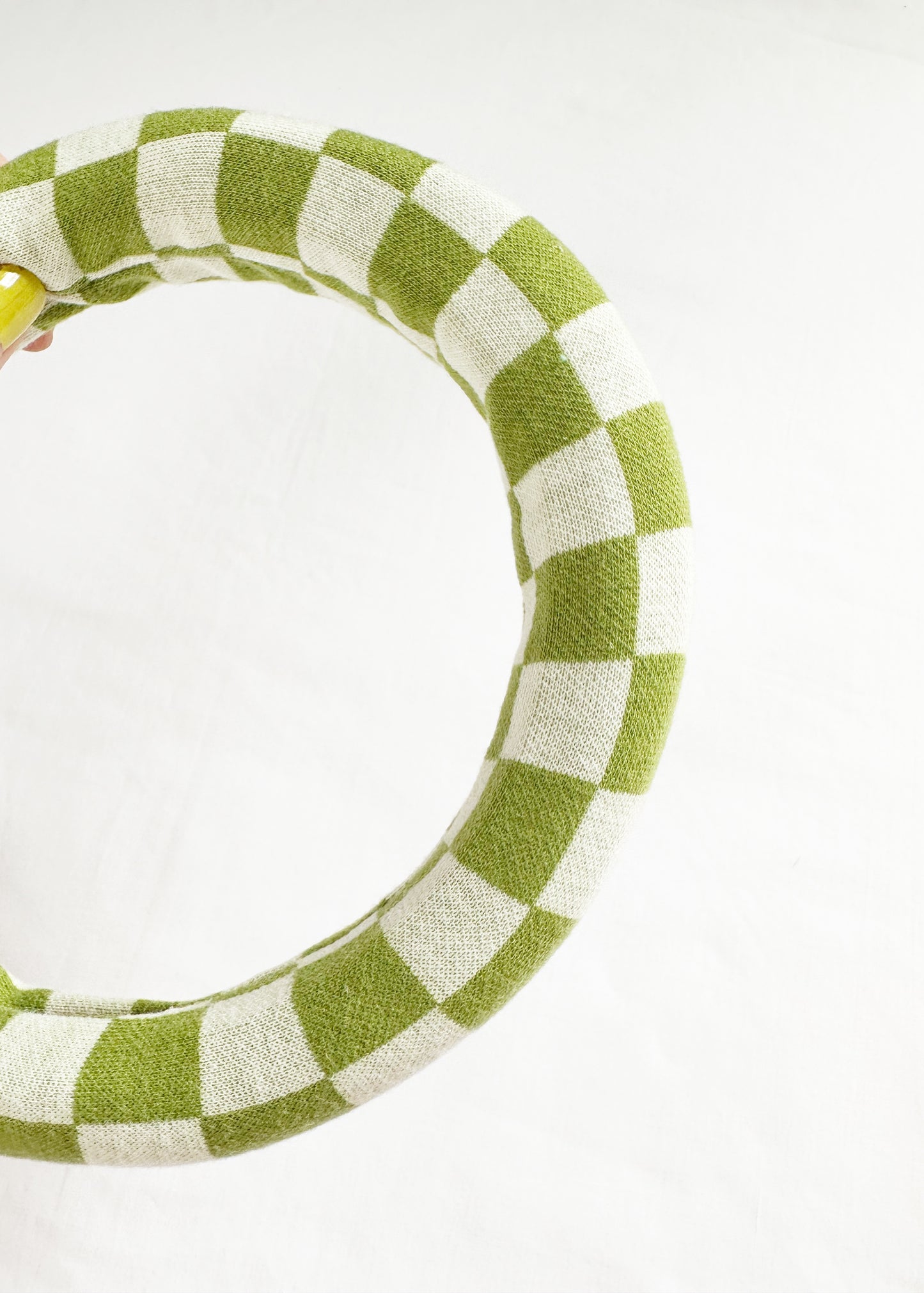 Padded Headband in Green Check