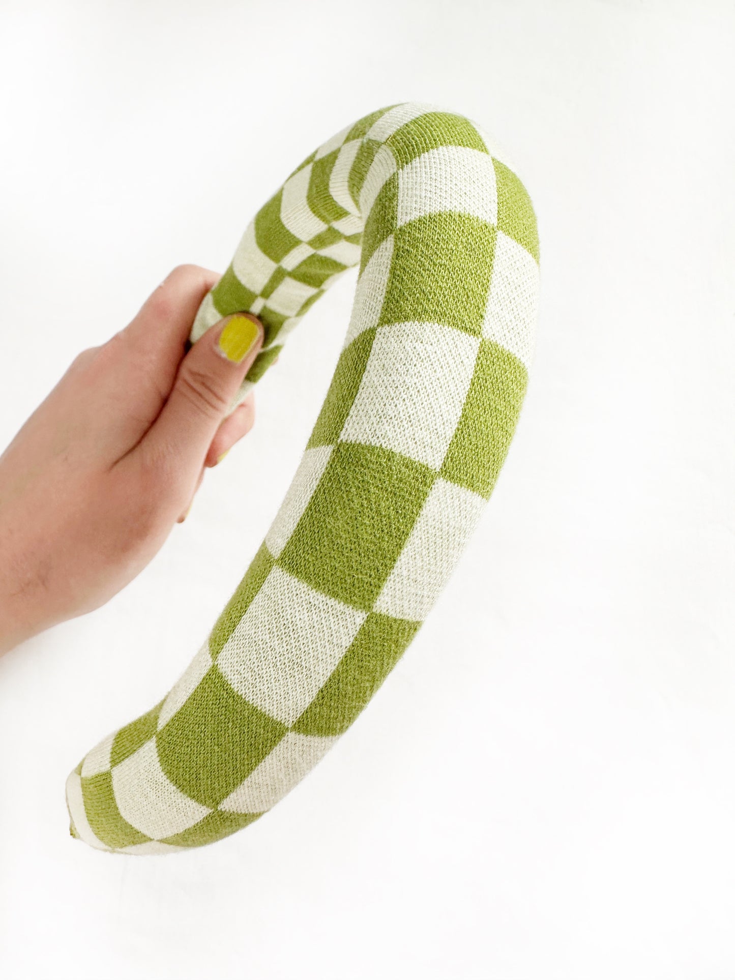 Padded Headband in Green Check