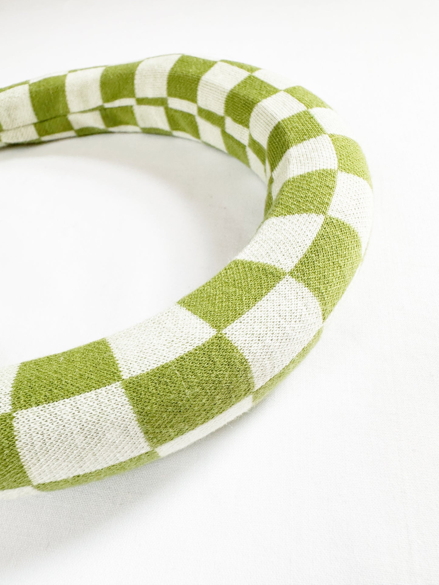 Padded Headband in Green Check