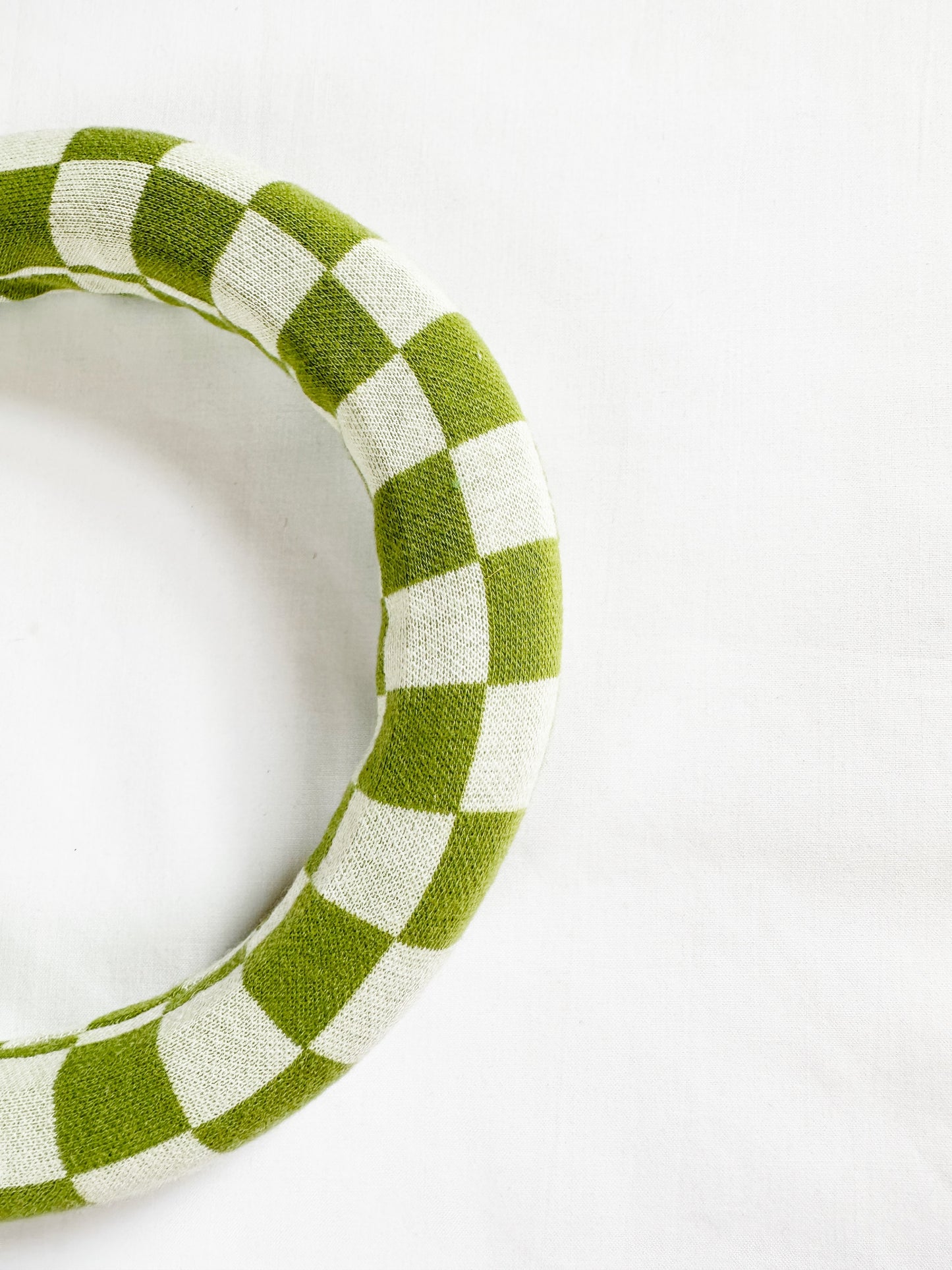 Padded Headband in Green Check