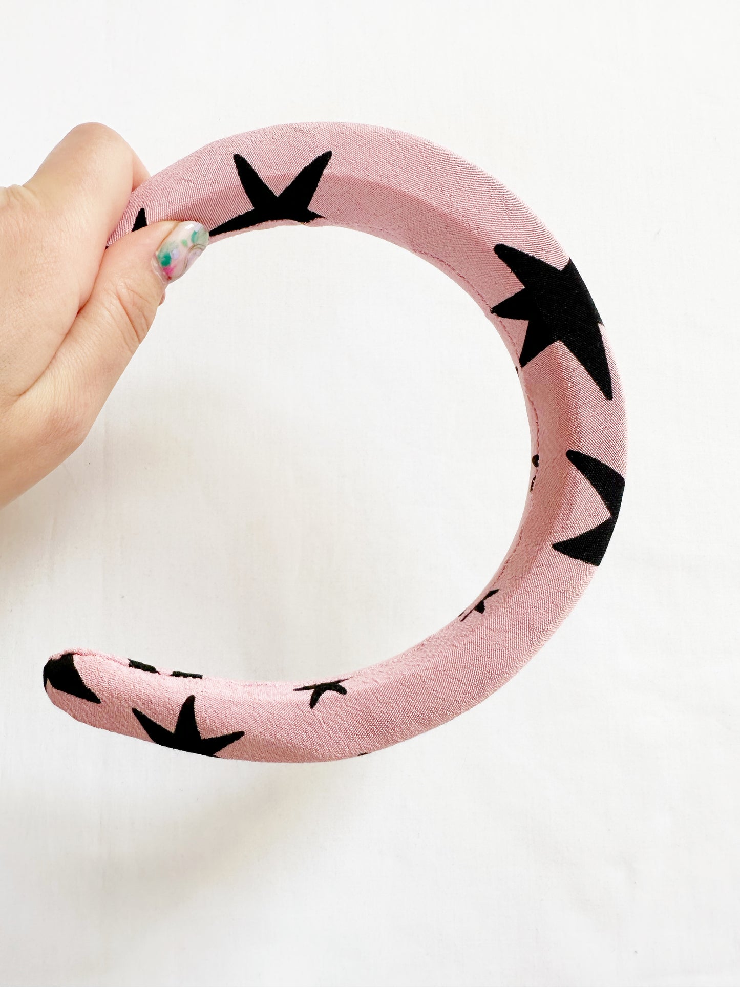 Classic Headband in pink and black star print