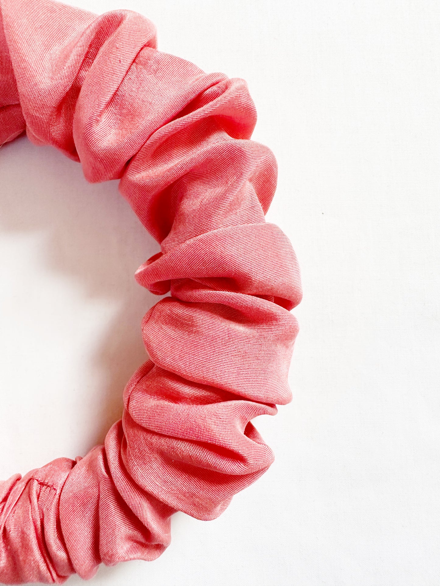Ruffled Headband in vintage pink silk