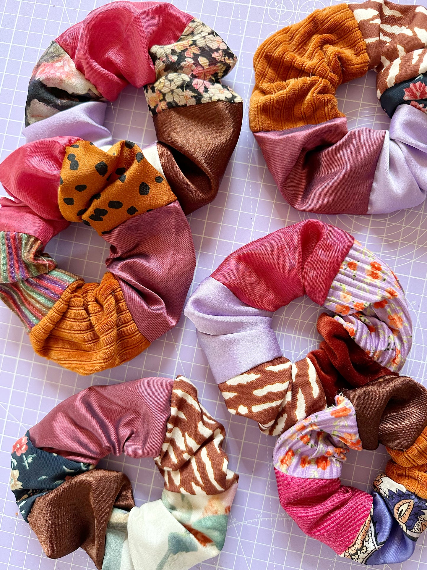 Mini Scrunchie in Autumn Patchwork Pick n Mix
