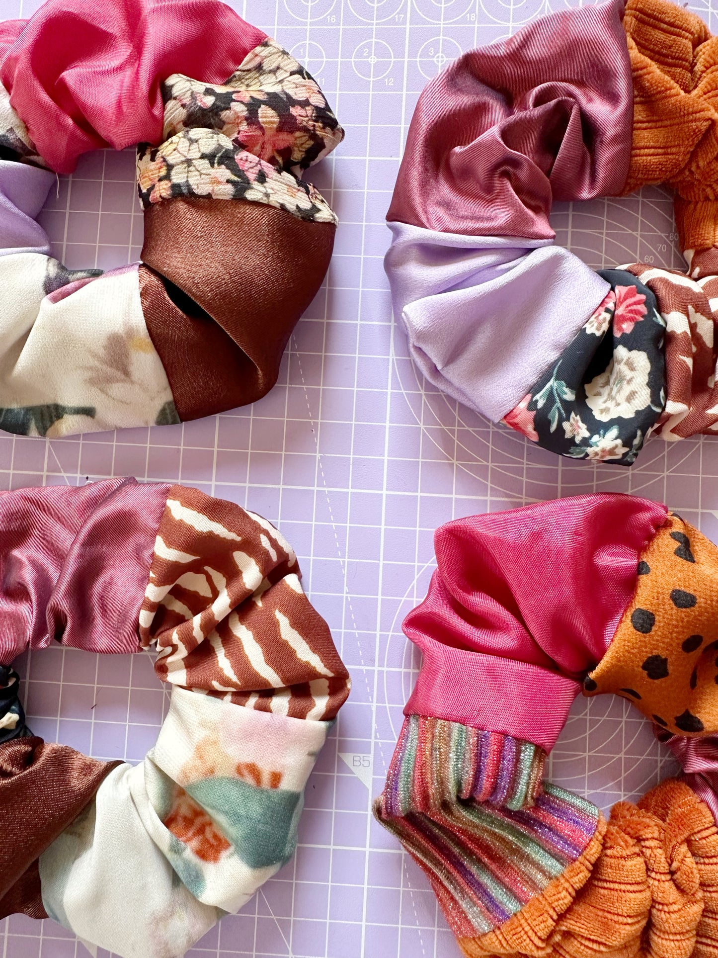 Mini Scrunchie in Autumn Patchwork Pick n Mix