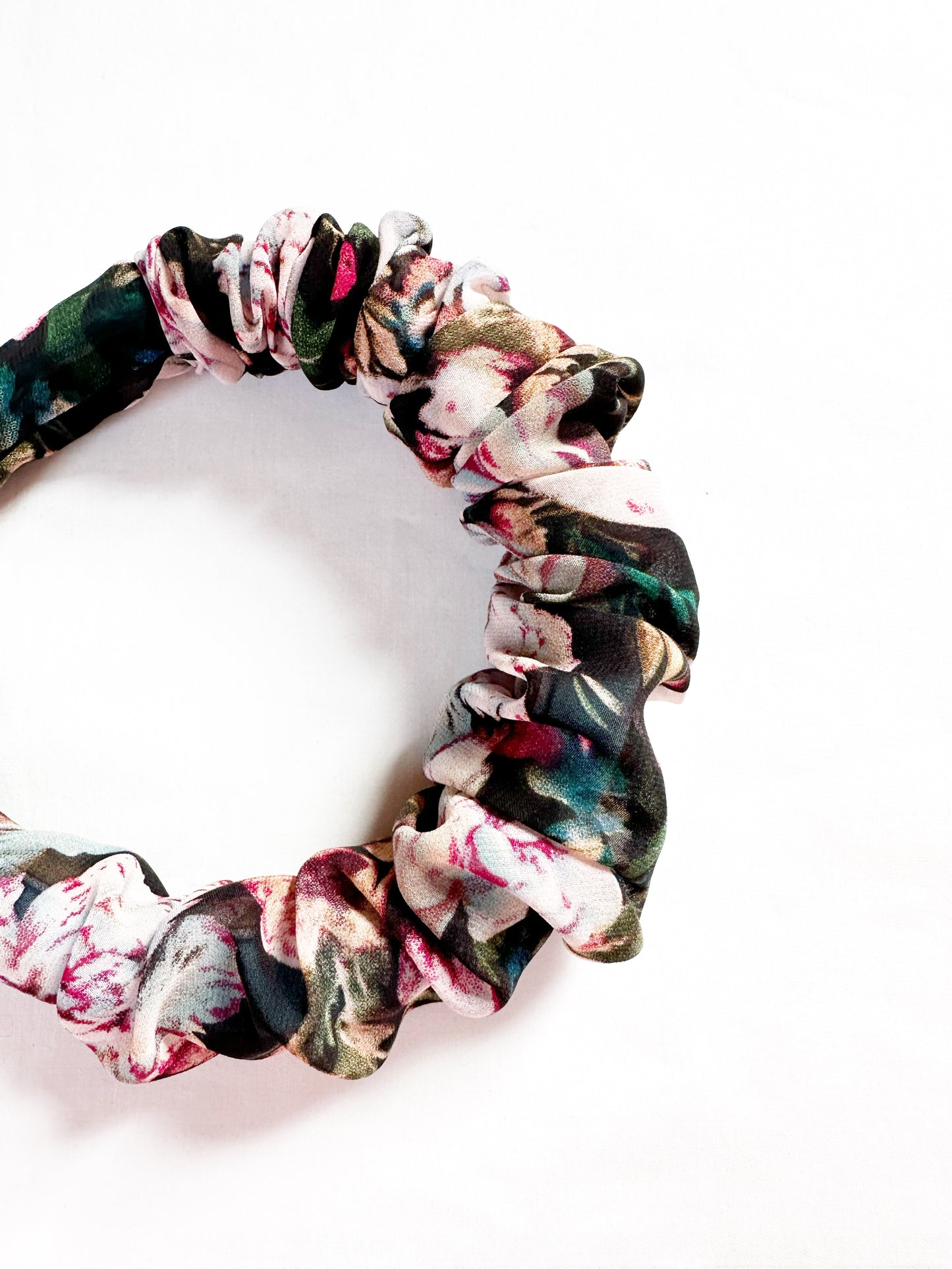 Ruffled Headband in sheer floral.