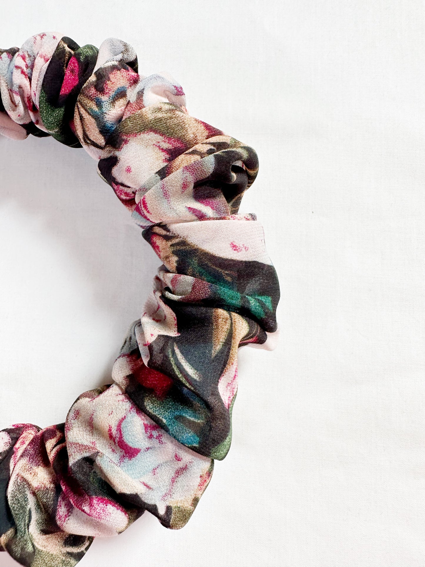 Ruffled Headband in sheer floral.