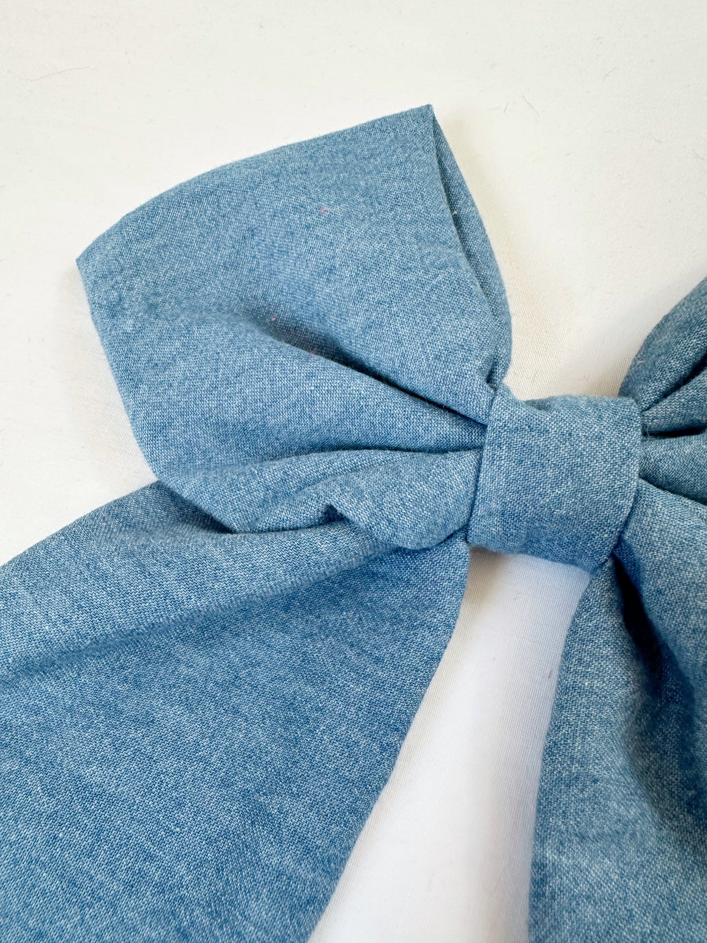 POWER Hair Bow in denim blue