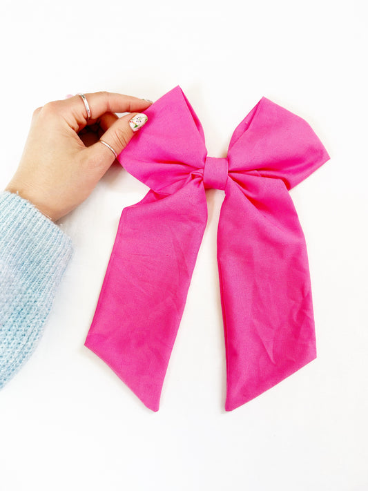 POWER Hair Bow in hot pink