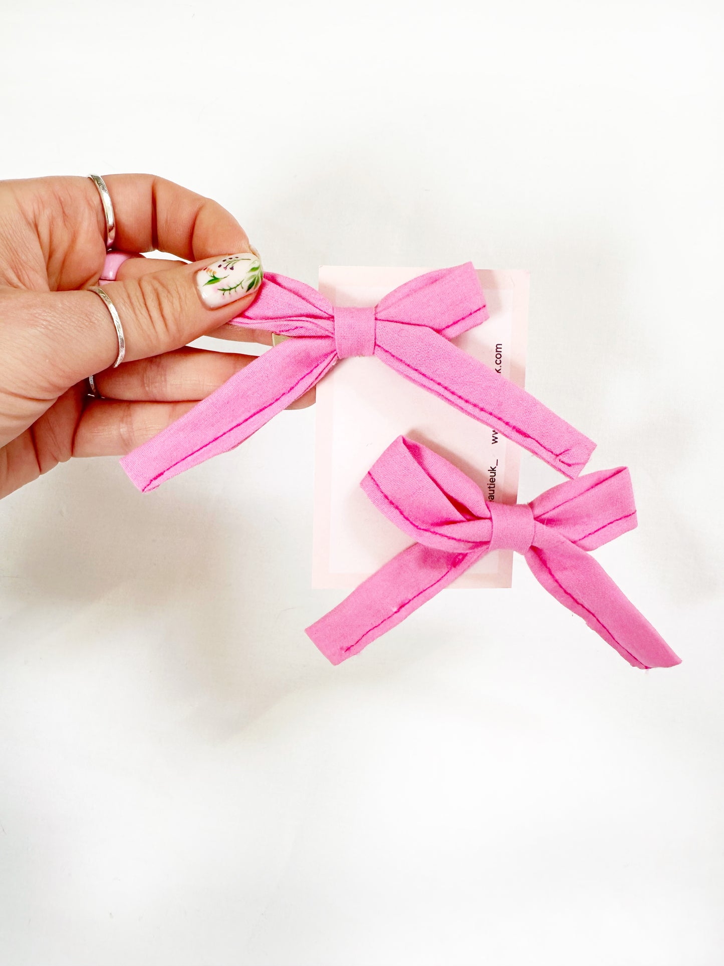Bonnie mini hair bow set in pop of pink