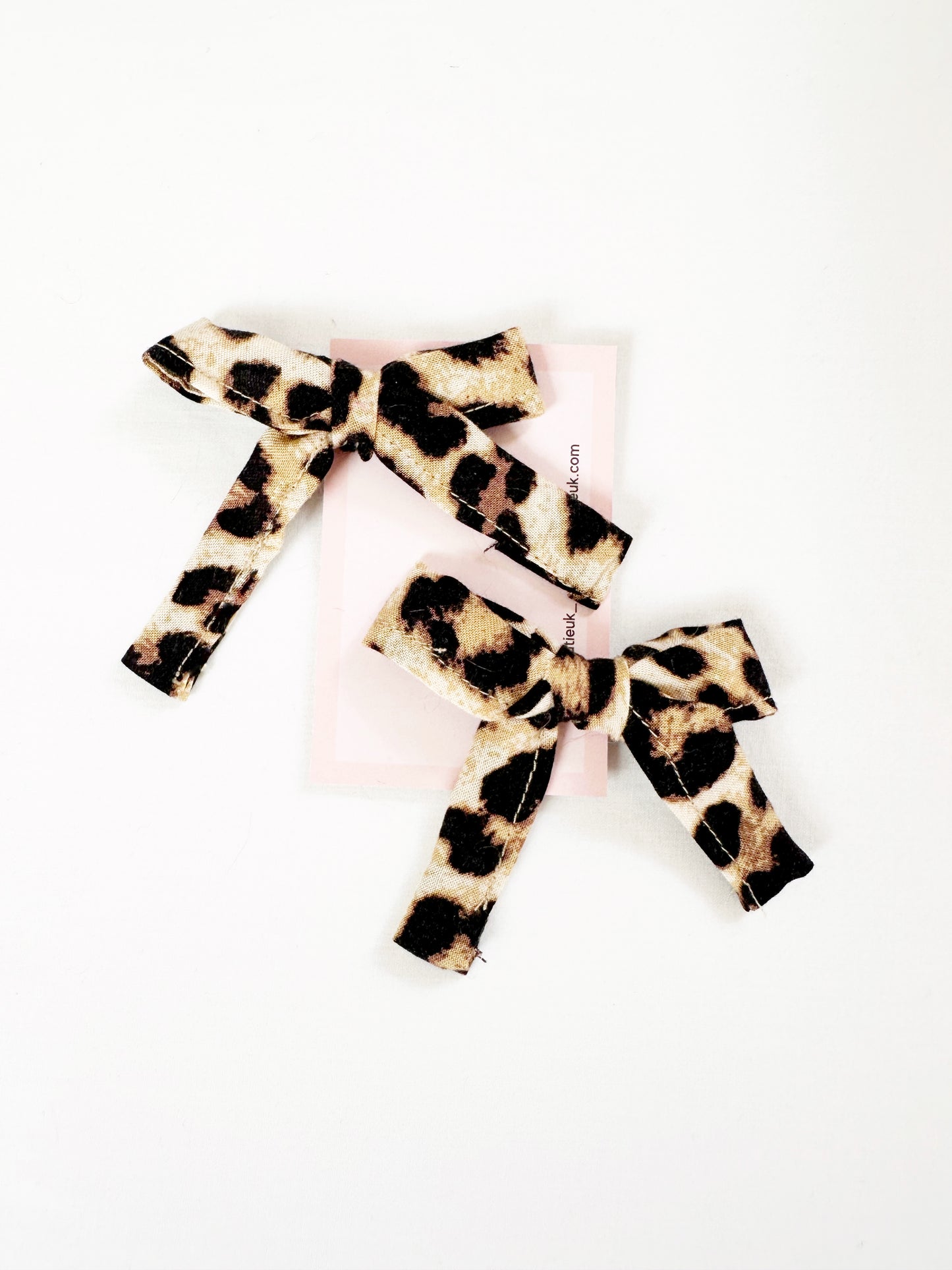 Bonnie mini hair bow set in leopard print