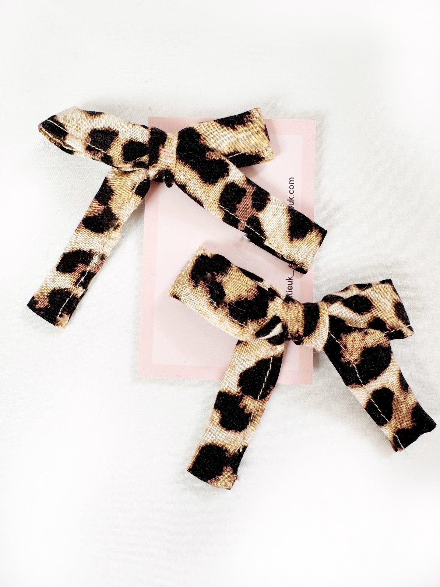 Bonnie mini hair bow set in leopard print