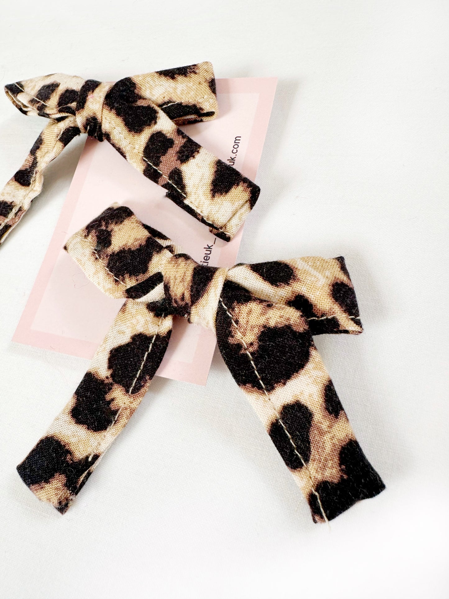 Bonnie mini hair bow set in leopard print