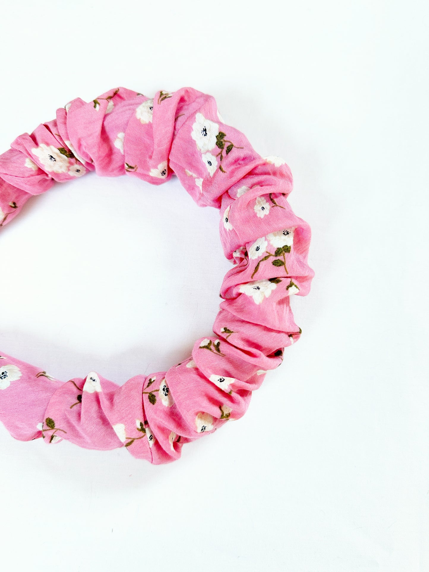 Ruffle Headband in pink floral