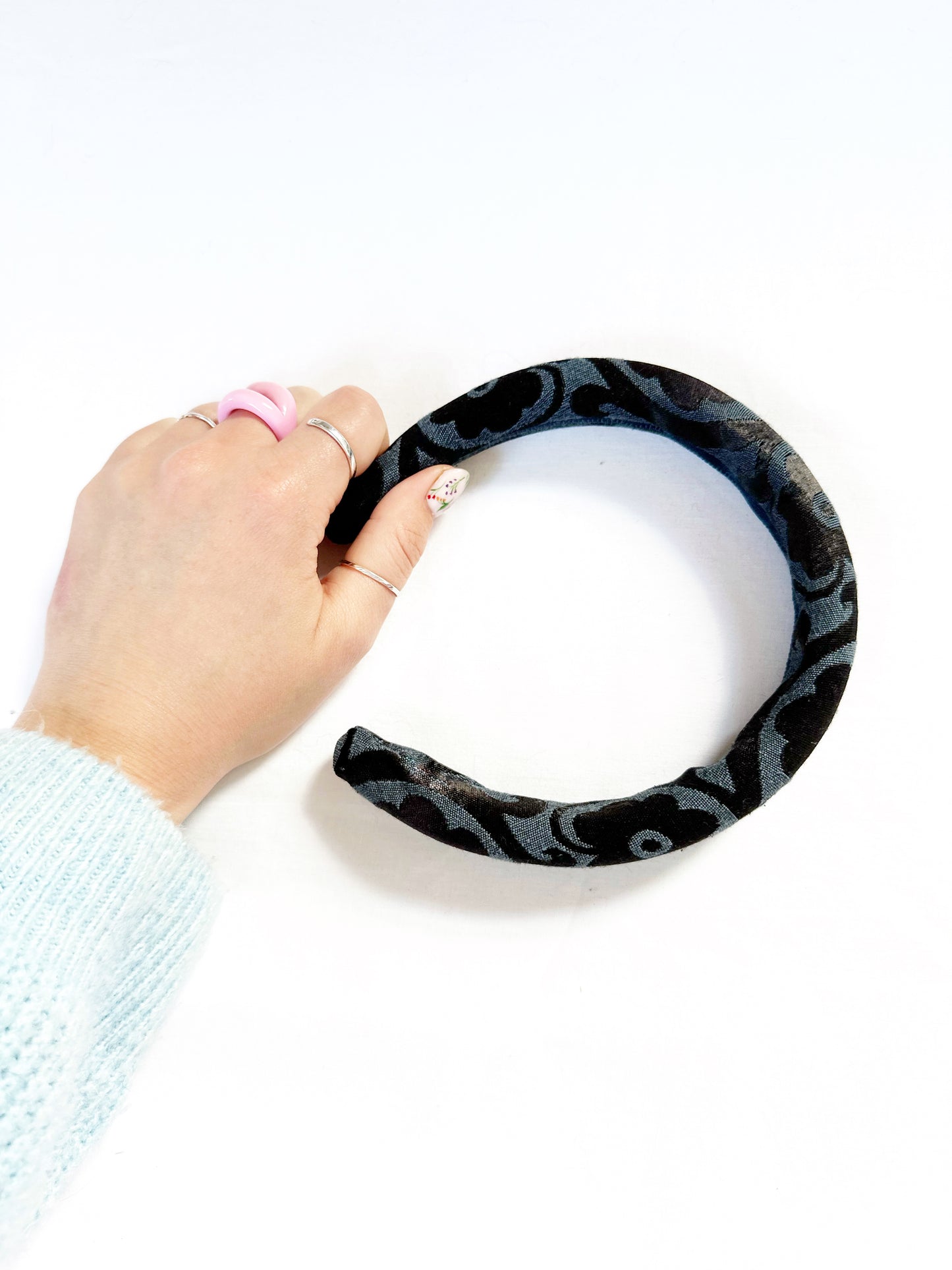 Classic Headband in vintage floral silk brocade
