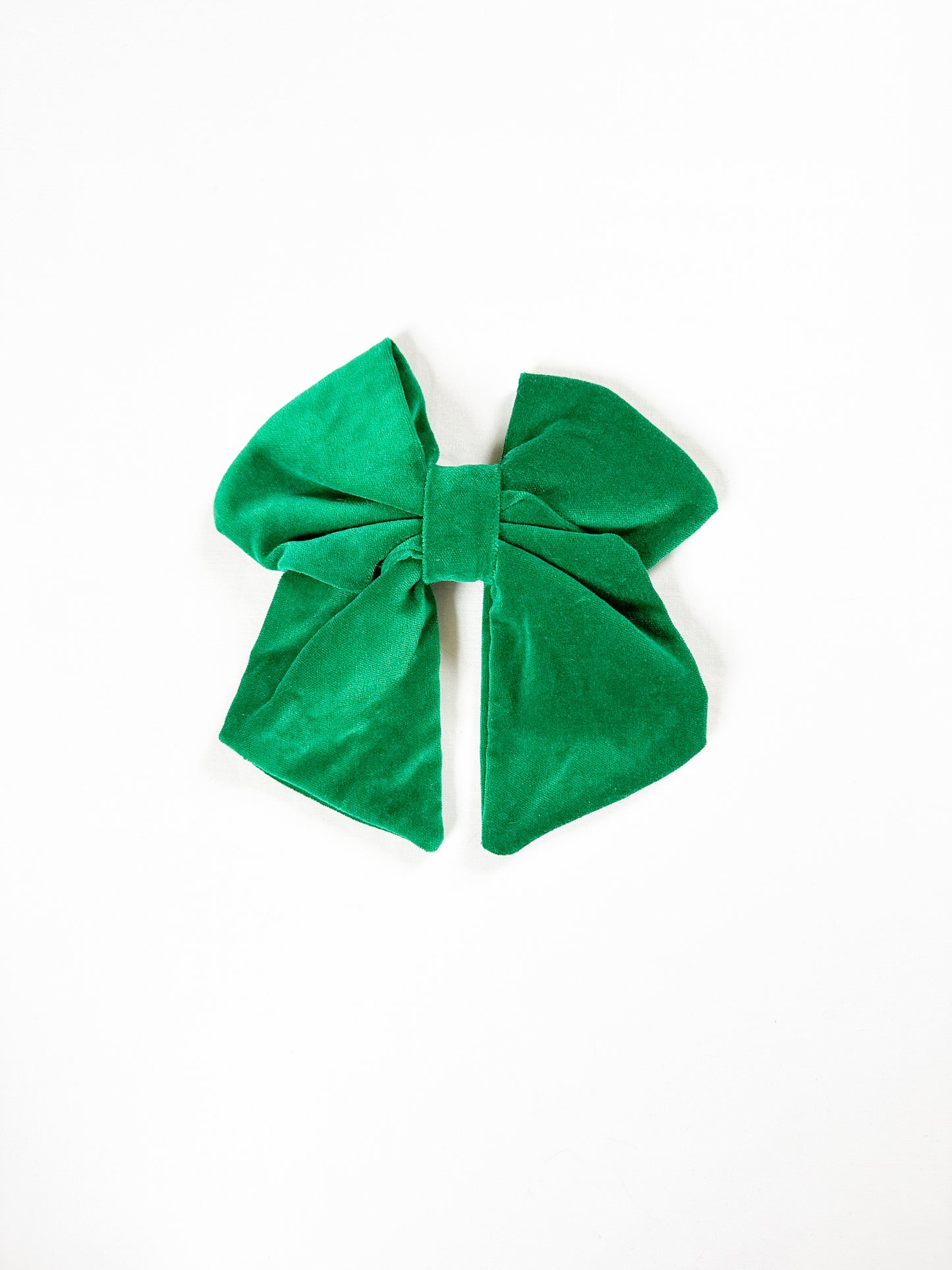 Hair Bow in emerald green velvet
