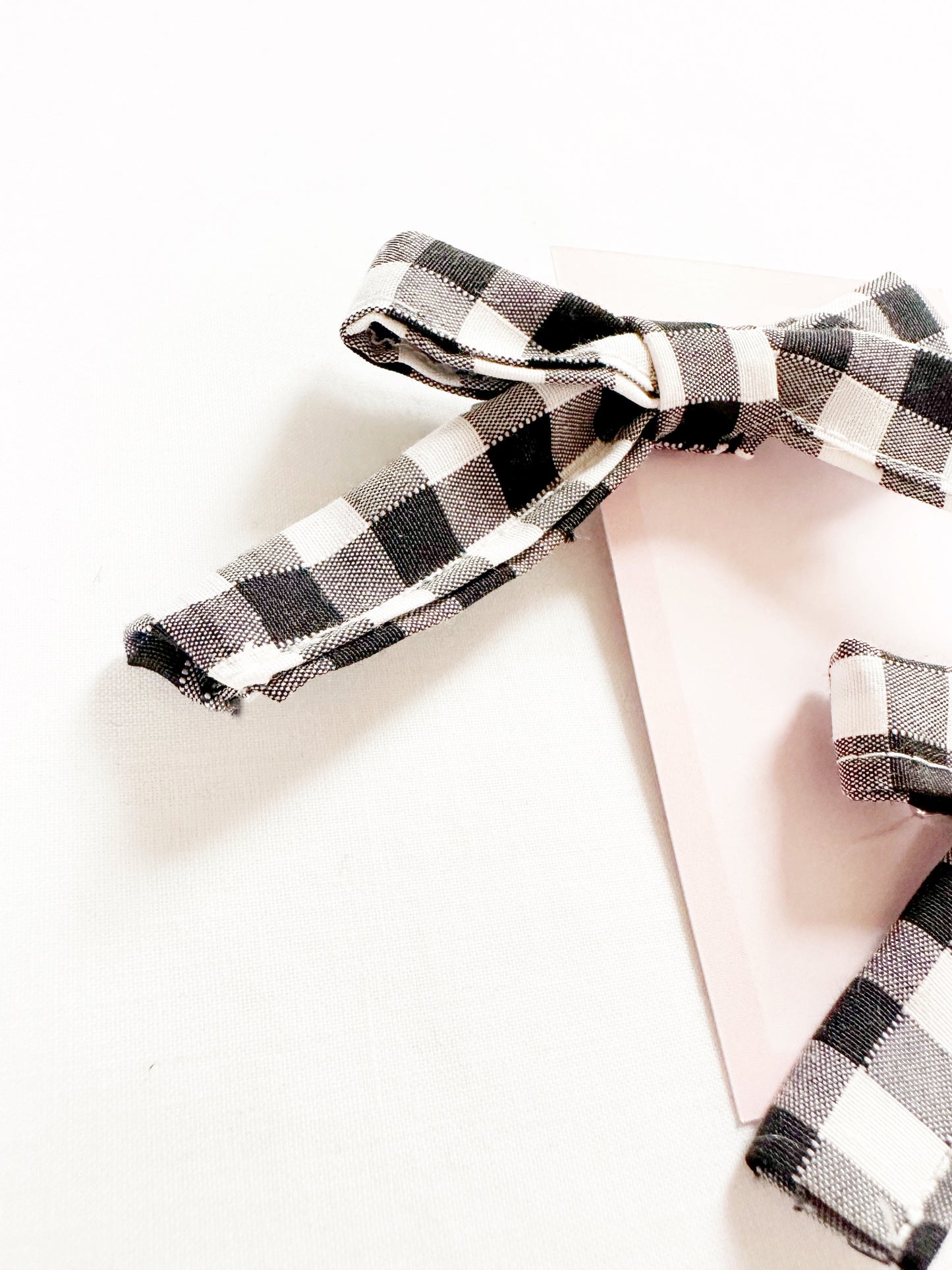 Bonnie mini hair bow set in black and white gingham