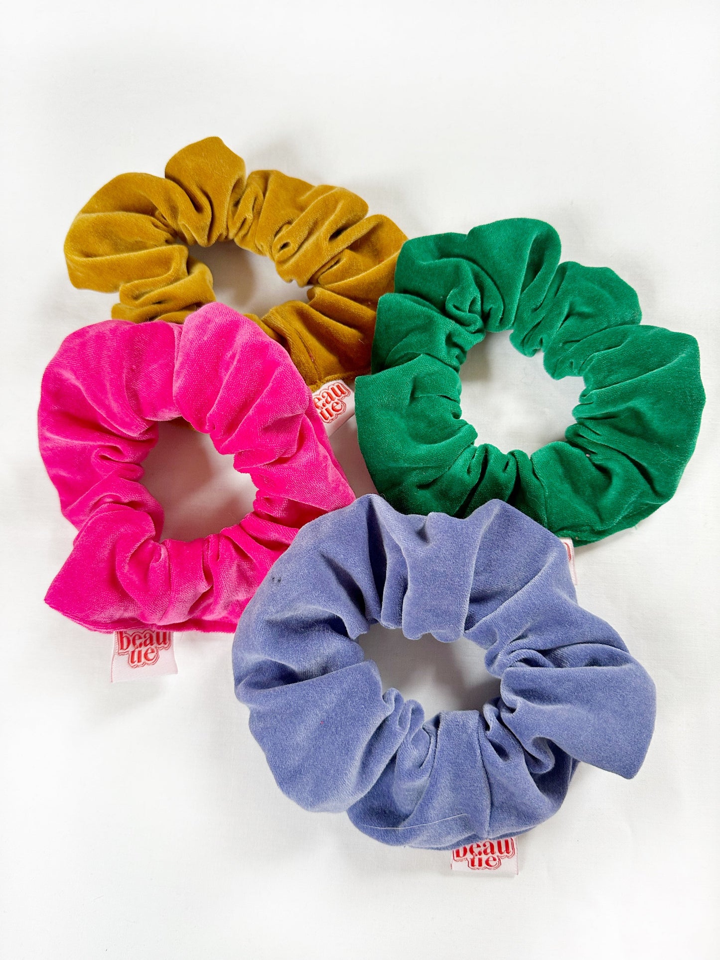 OG scrunchie in mustard yellow velvet