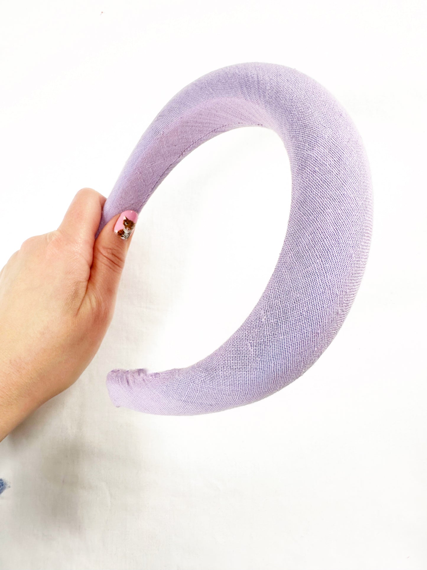 Padded Headband in lilac linen
