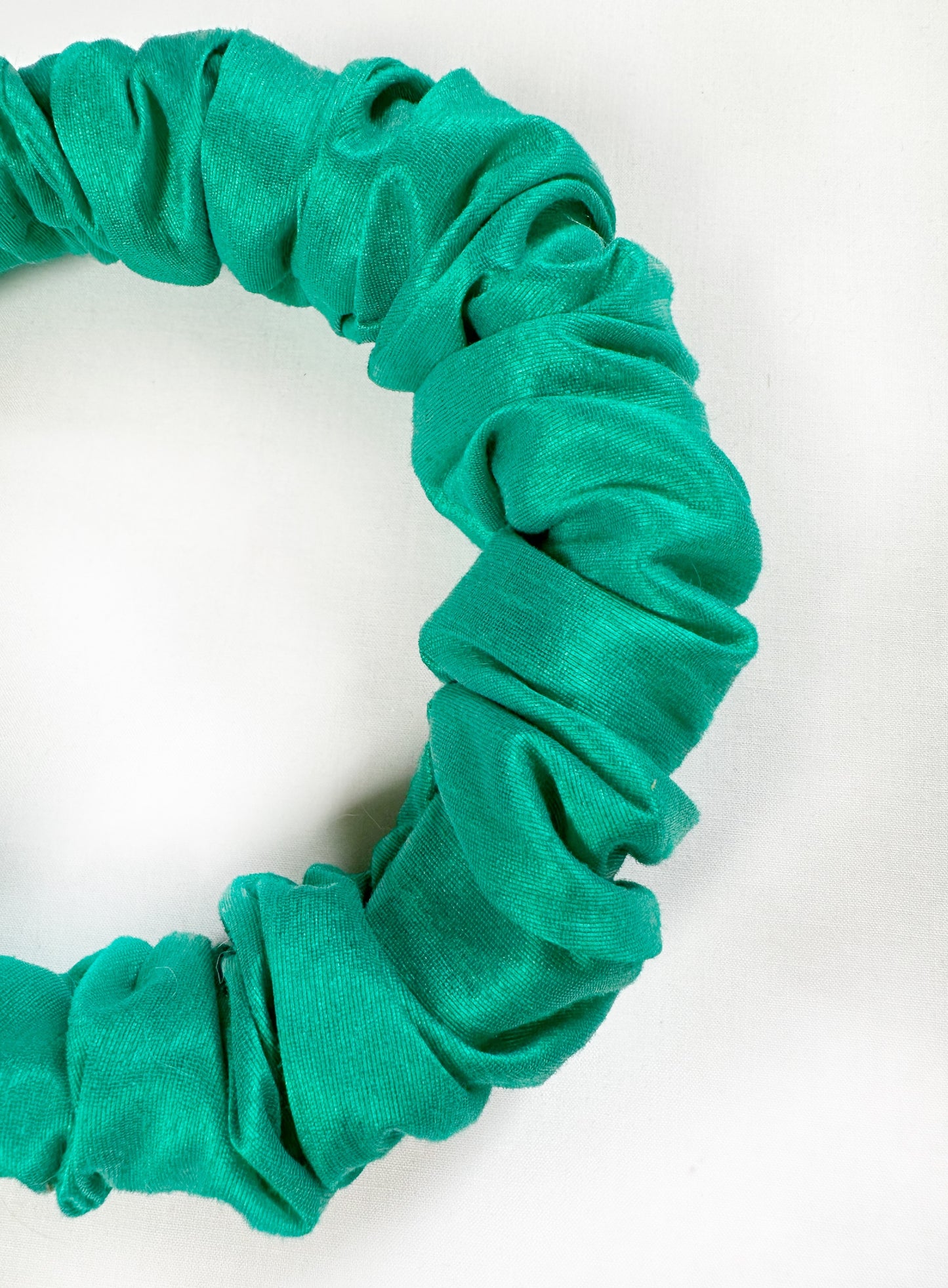 Ruffled Headband in Turquoise Taffeta