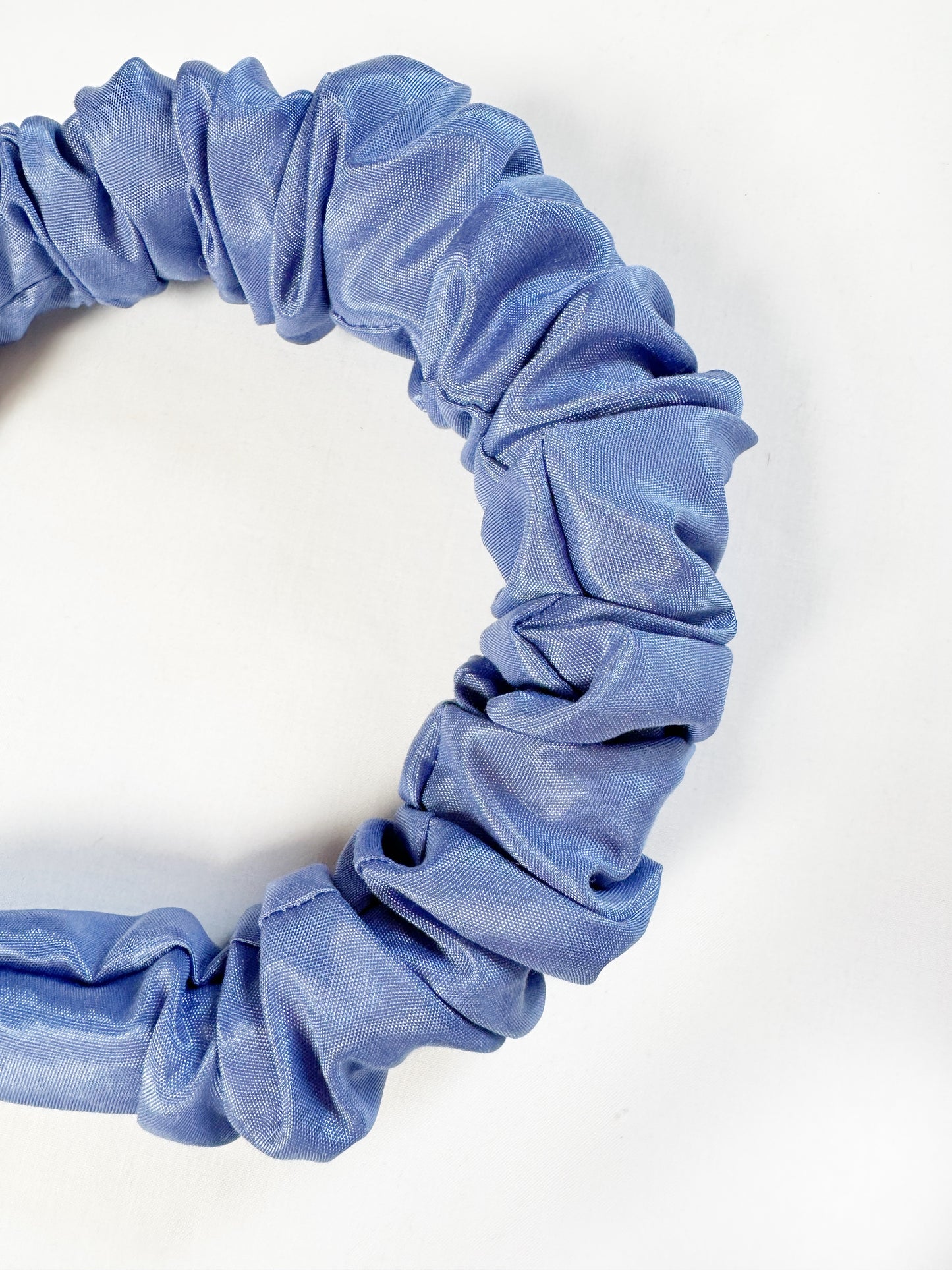Ruffled Headband in Periwinkle Taffeta