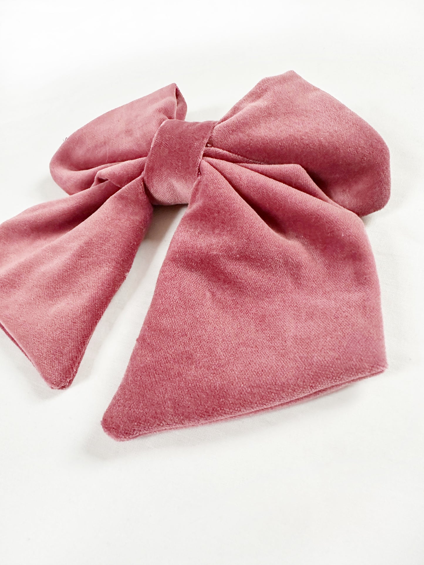 Hair Bow in antique rose velvet