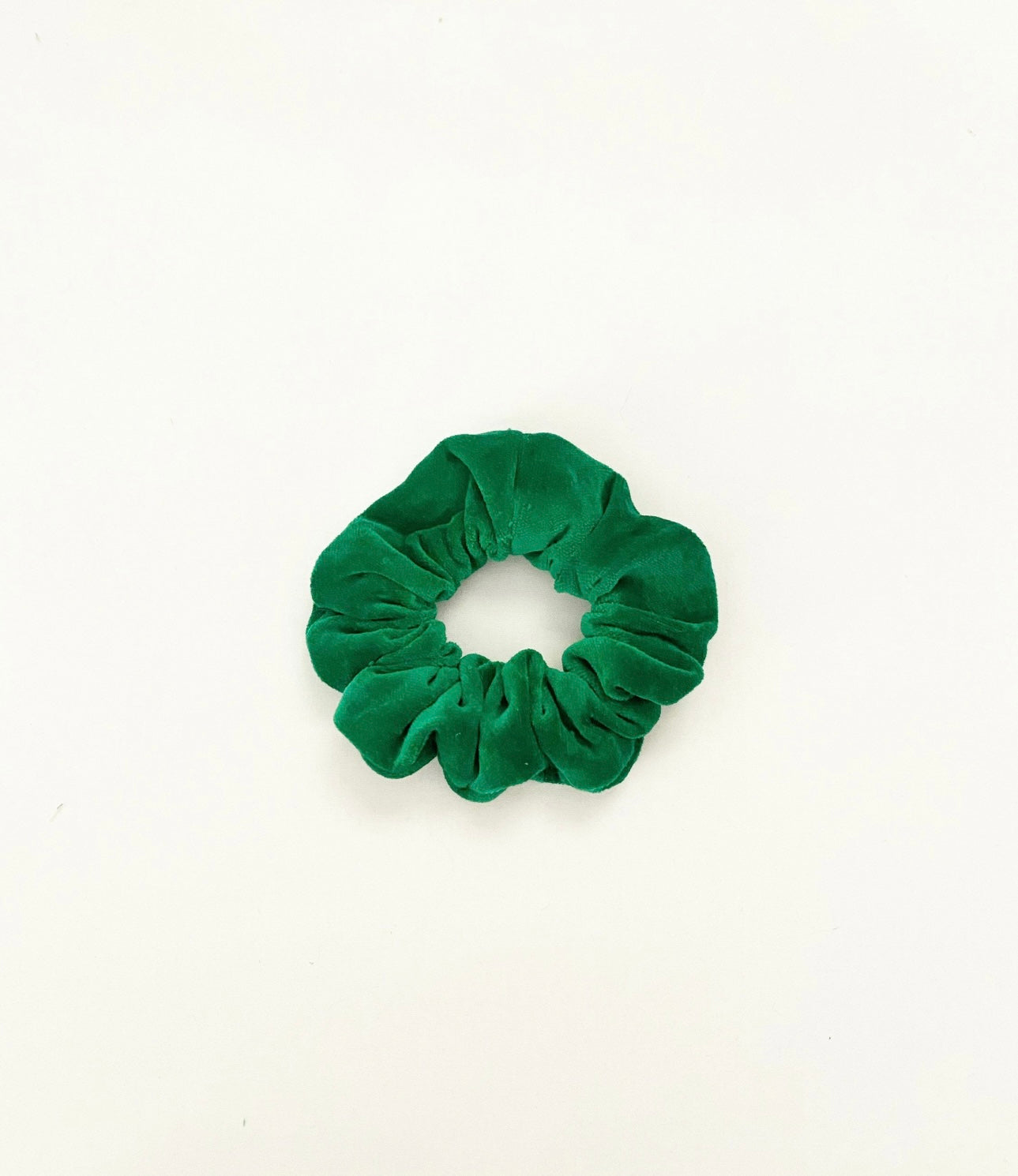 Mini Scrunchie in Green Velvet