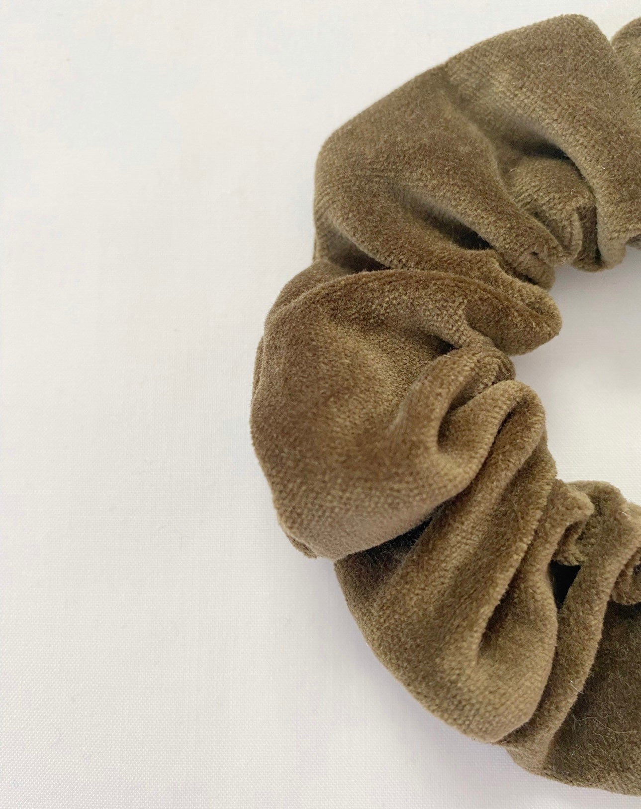 OG Scrunchie in Olive Velvet