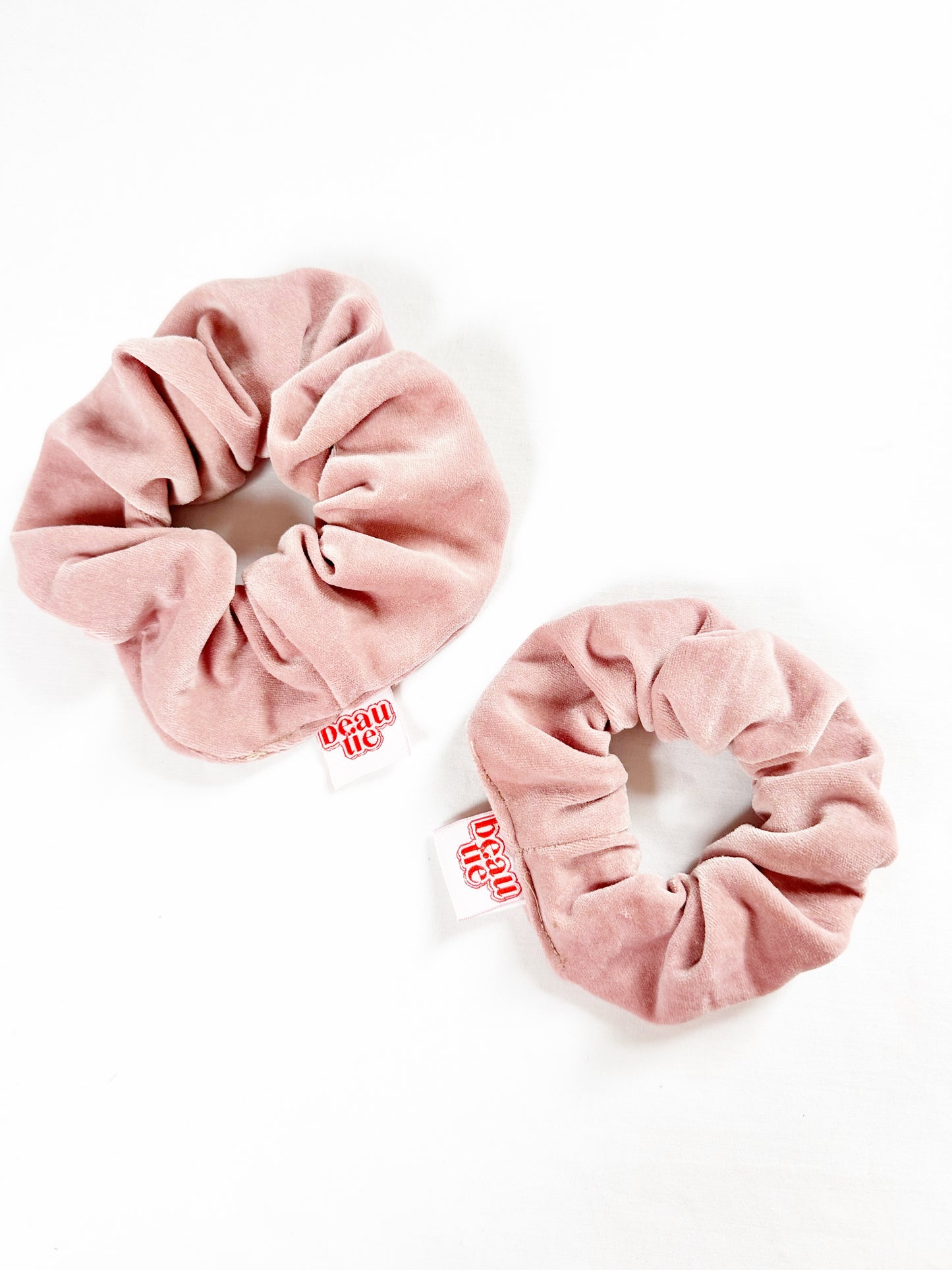 Scrunchie gift set OG & mini blush pink velvet