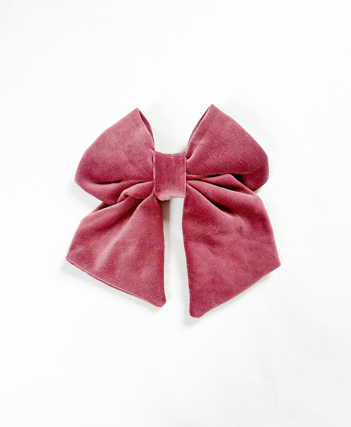 Hair Bow in antique rose velvet