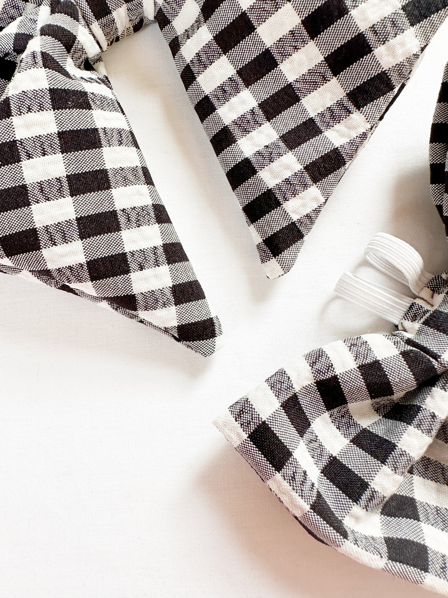 Hair Bow and dog bow tie gift set in monochrome gingham