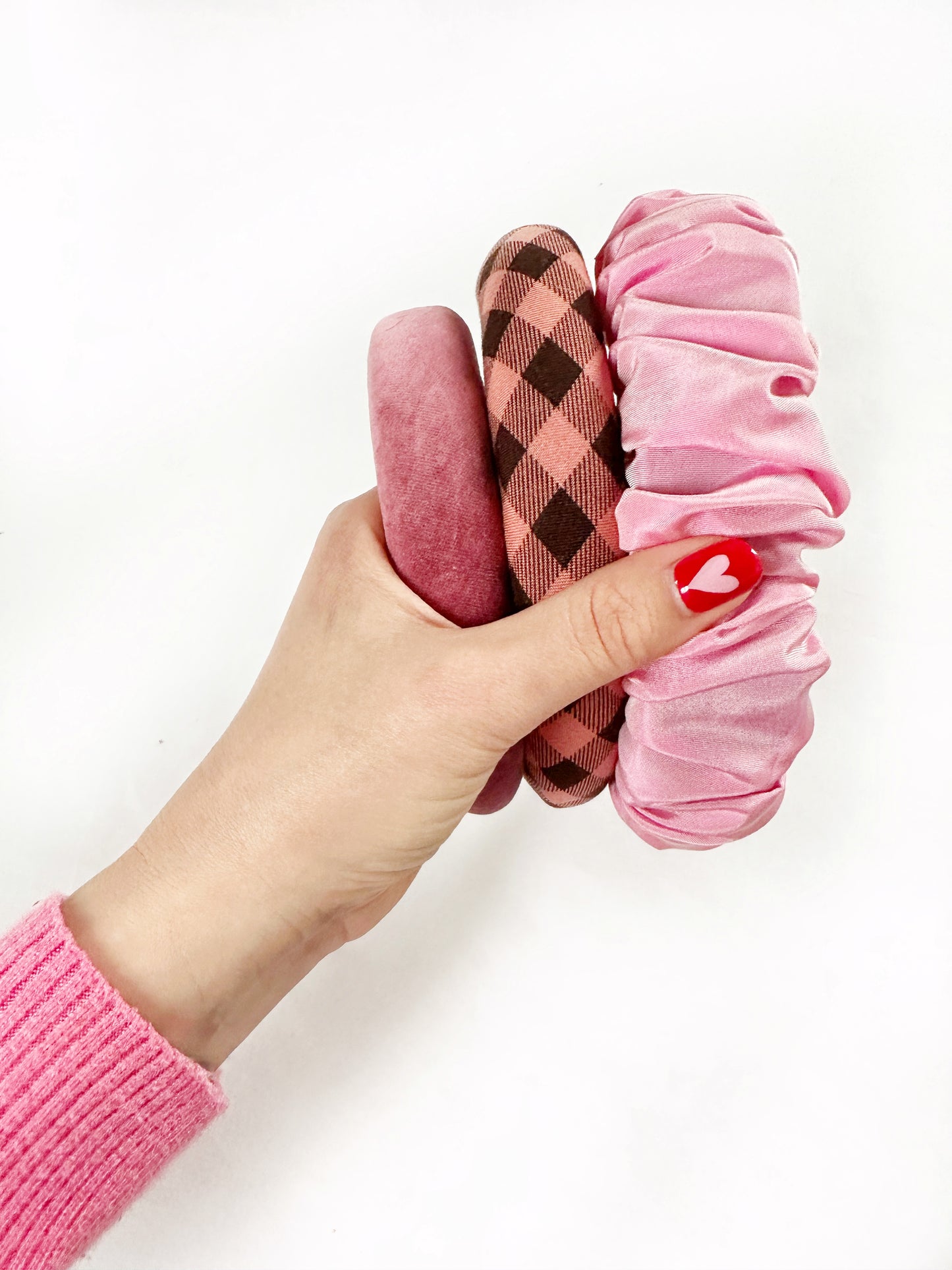 Ruffle Headband in pink taffeta